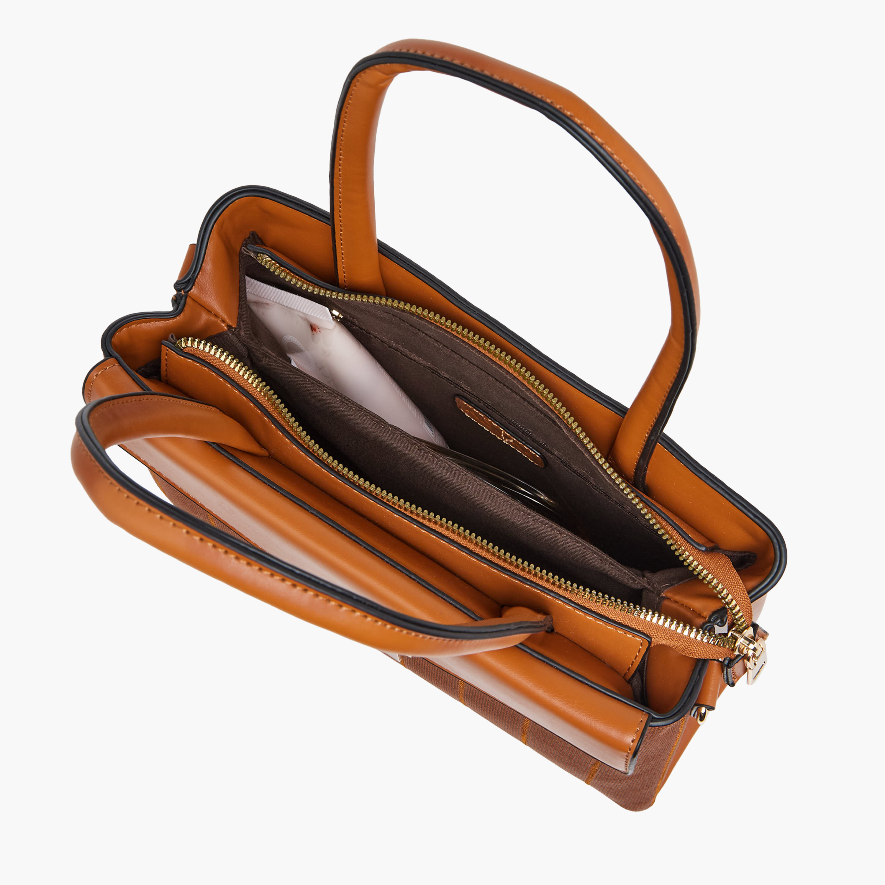 Adore Textured Satchel Bag with Double Handle-women-bagsandwallets-handbags-image-9
