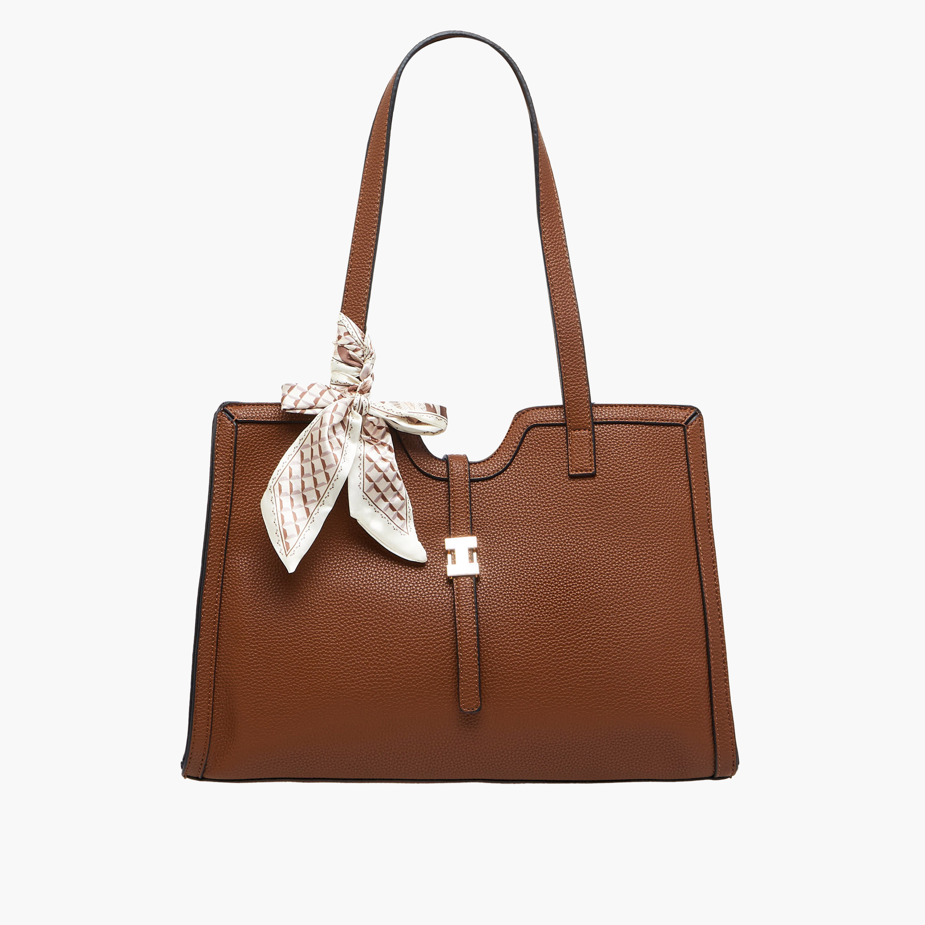 Sasha Tom Textured Tote Bag with Scarf Detail-women-bagsandwallets-handbags-image-1