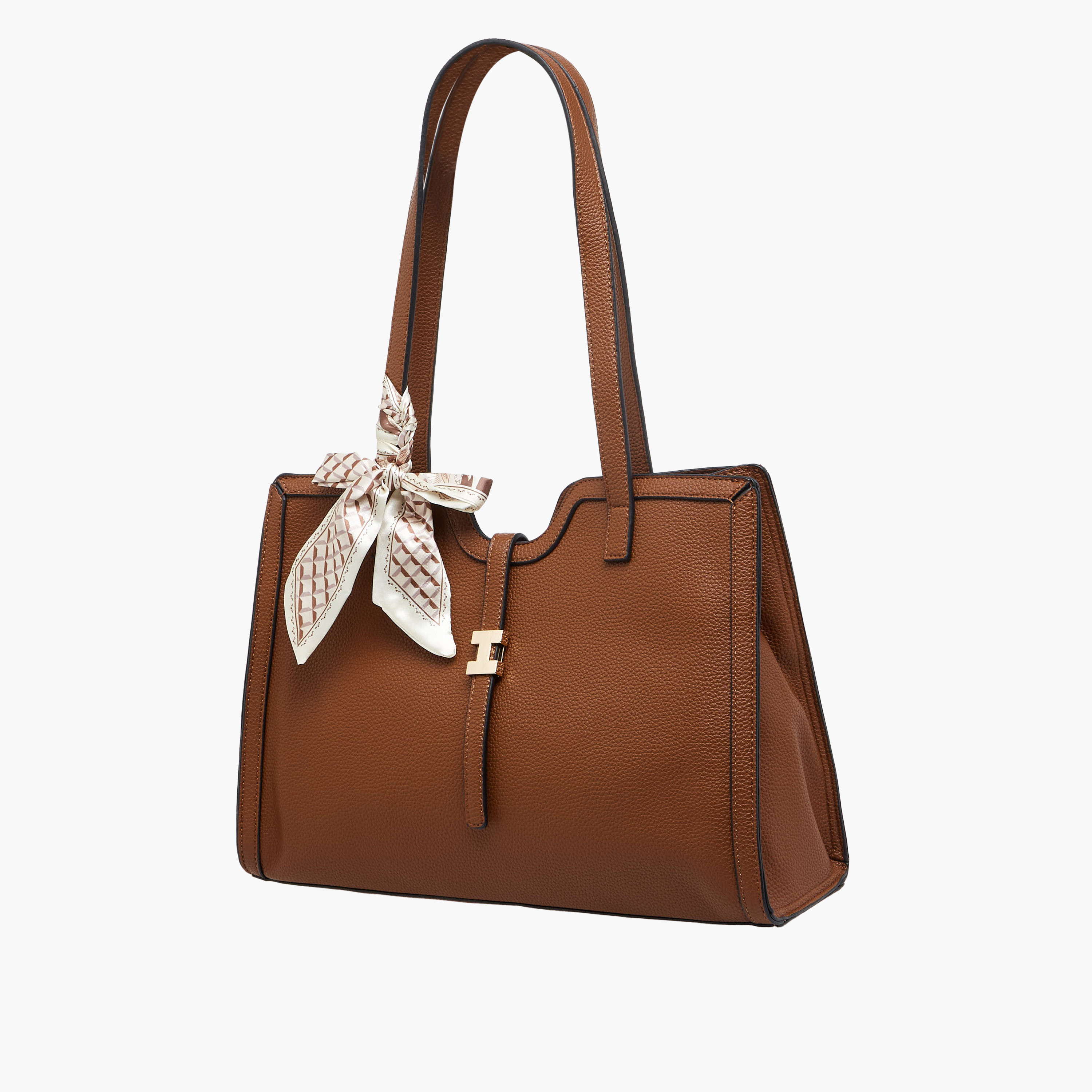 Sasha Tom Textured Tote Bag with Scarf Detail-women-bagsandwallets-handbags-image-3