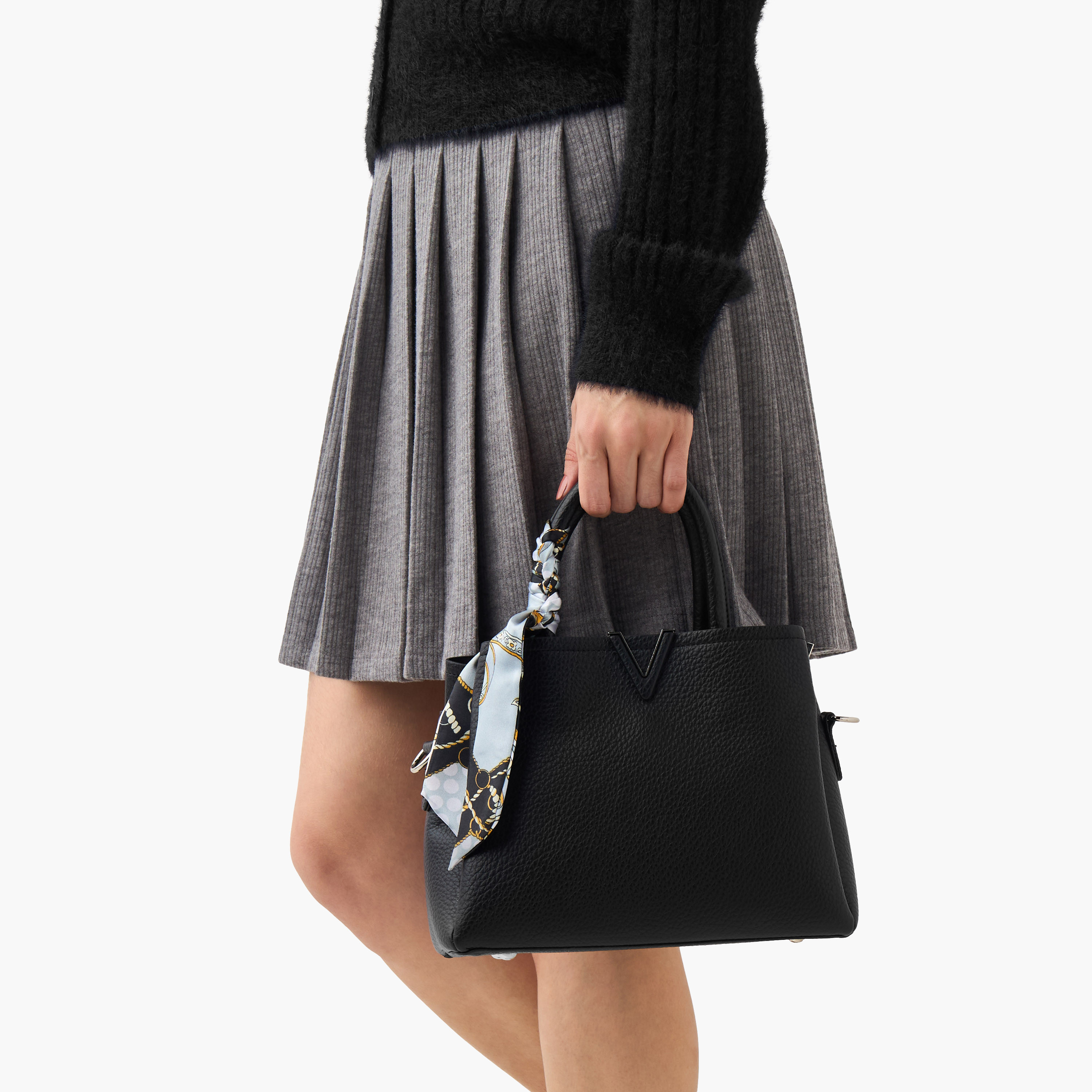 Sasha Tom Textured Tote Bag with Scarf Detail-women-bagsandwallets-handbags-image-8