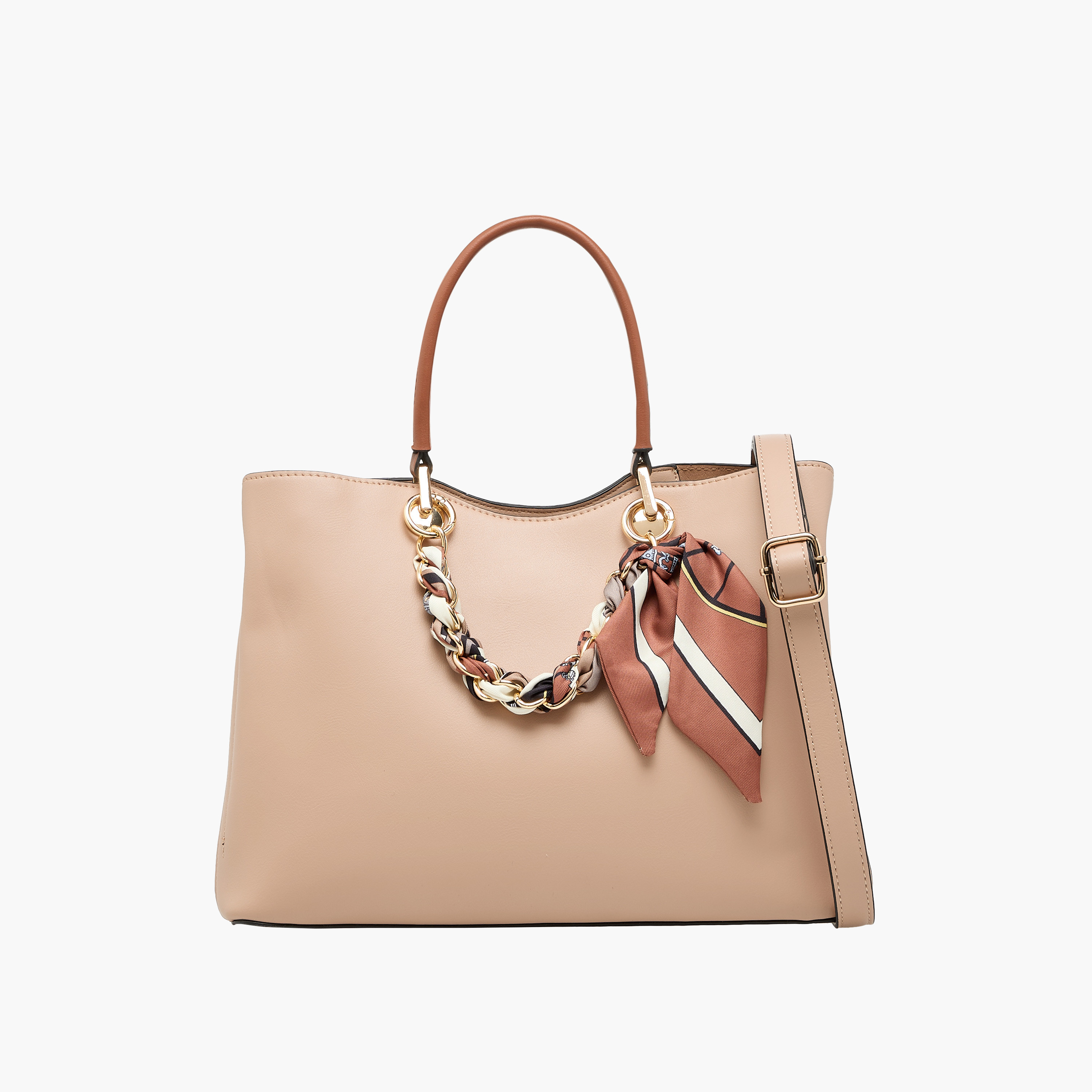 Sasha Scarf Detail Tote Bag with Detachable Strap-women-bagsandwallets-handbags-image-1