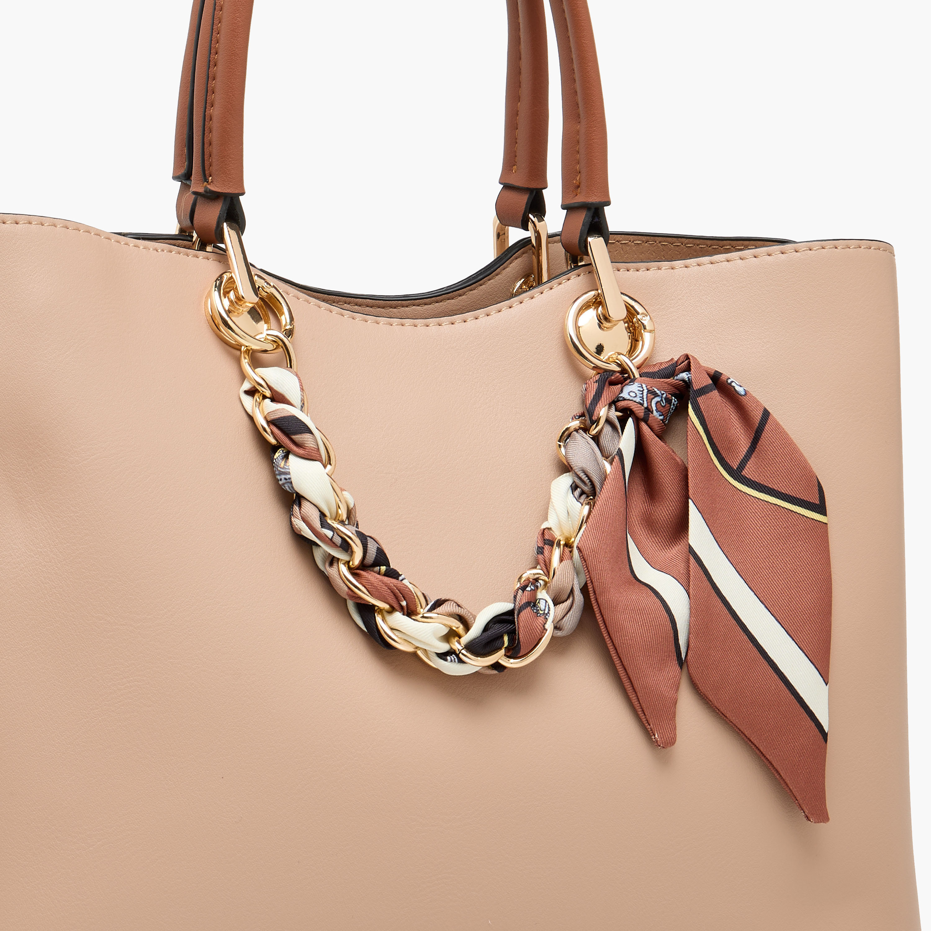 Sasha Scarf Detail Tote Bag with Detachable Strap-women-bagsandwallets-handbags-image-5