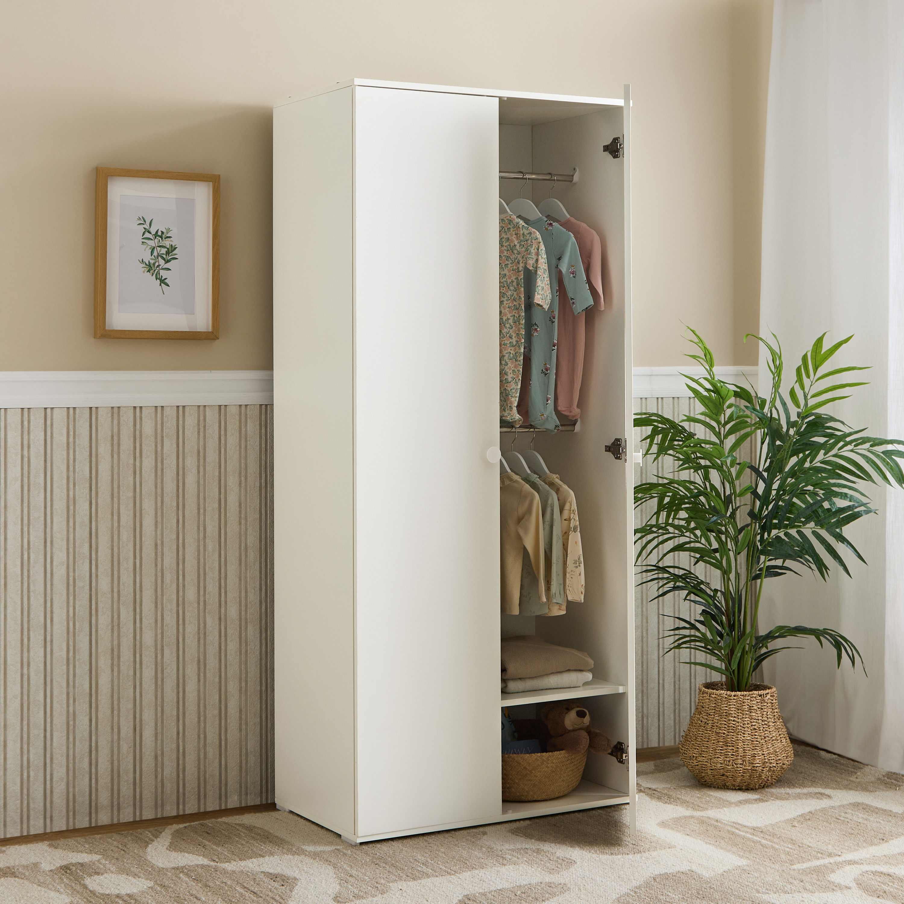 Juniors 2-Door Wardrobe with Hanging Rail-baby-nursery-furniture-wardrobesandstorage-image-2