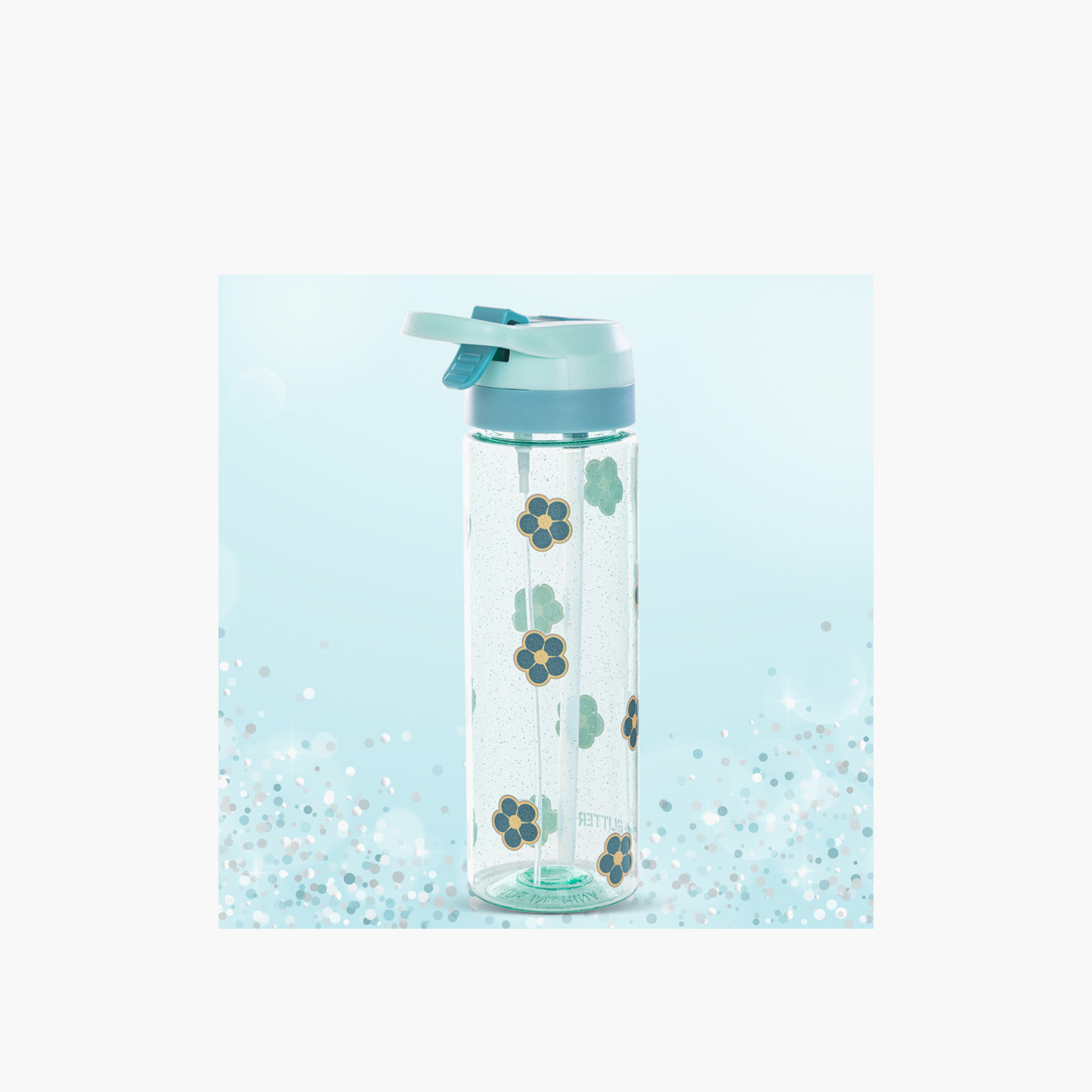 قارورة مياه ترايتان بطبعات زهور مع فوهة قابلة للطي ورذاذ من إيزي كيدز - 750 مل-school-waterbottles-image-5
