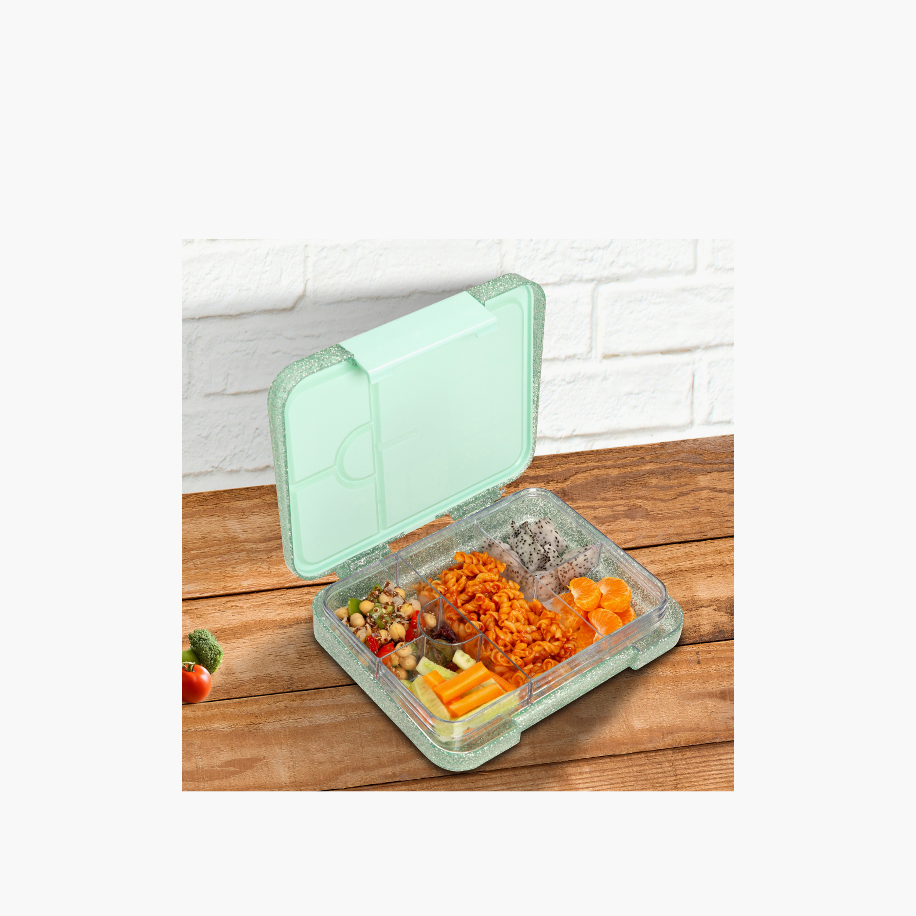 Eazy Kids Glitter Print Bento Lunch Box for Kids with Convertible Compartments - 1 L-school-lunchessentials-lunchboxes-image-6