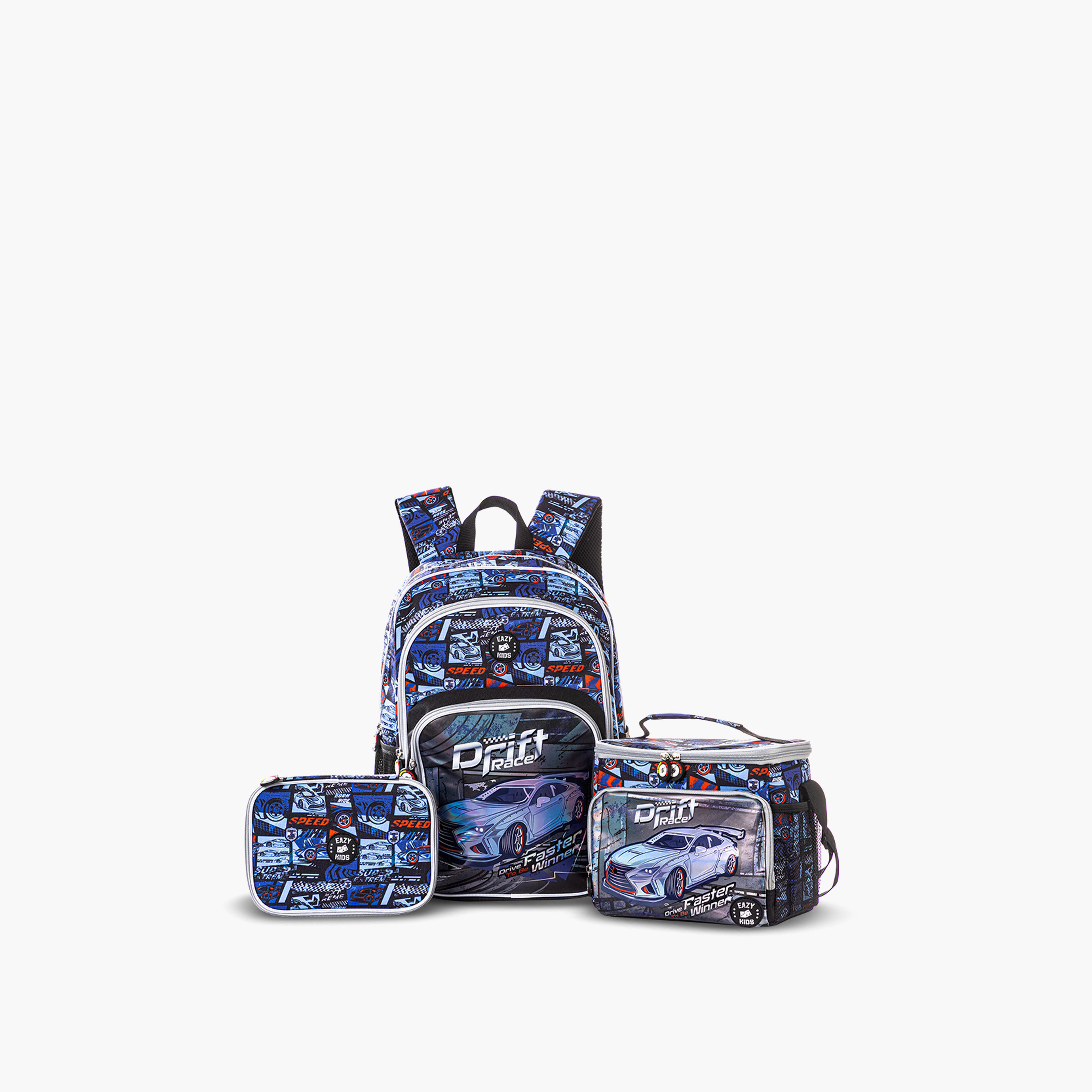 Eazy Kids Print 3-Piece Backpack School Bag Set for Kids with Lunch Bag and Pencil Pouch - 18-inch-school-bagsandbackpacks-sets-image-1