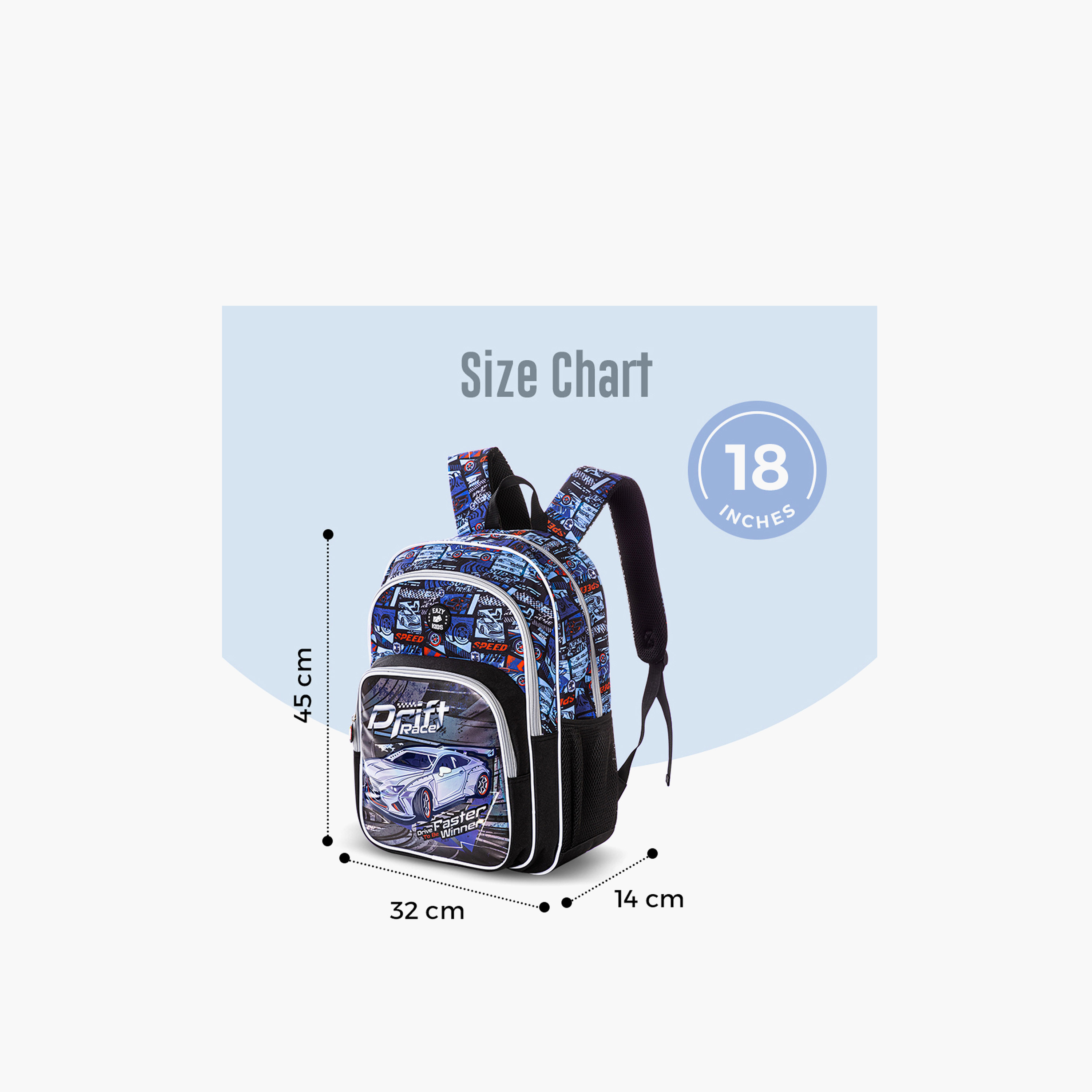 Eazy Kids Print 3-Piece Backpack School Bag Set for Kids with Lunch Bag and Pencil Pouch - 18-inch-school-bagsandbackpacks-sets-image-3