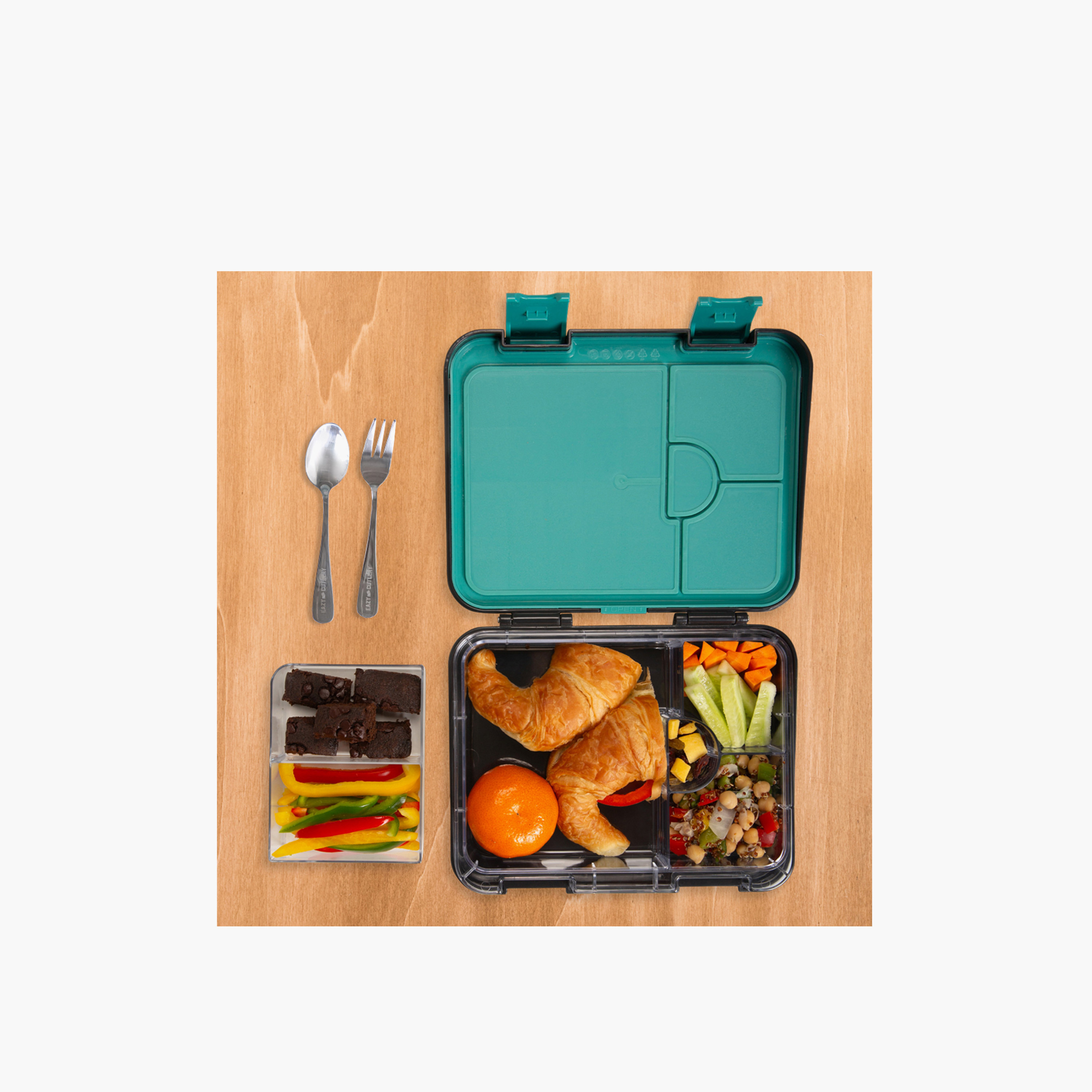 Eazy Kids Printed Bento Lunch Box for Kids with Convertible Compartment - 1 L-school-lunchessentials-lunchboxes-image-3