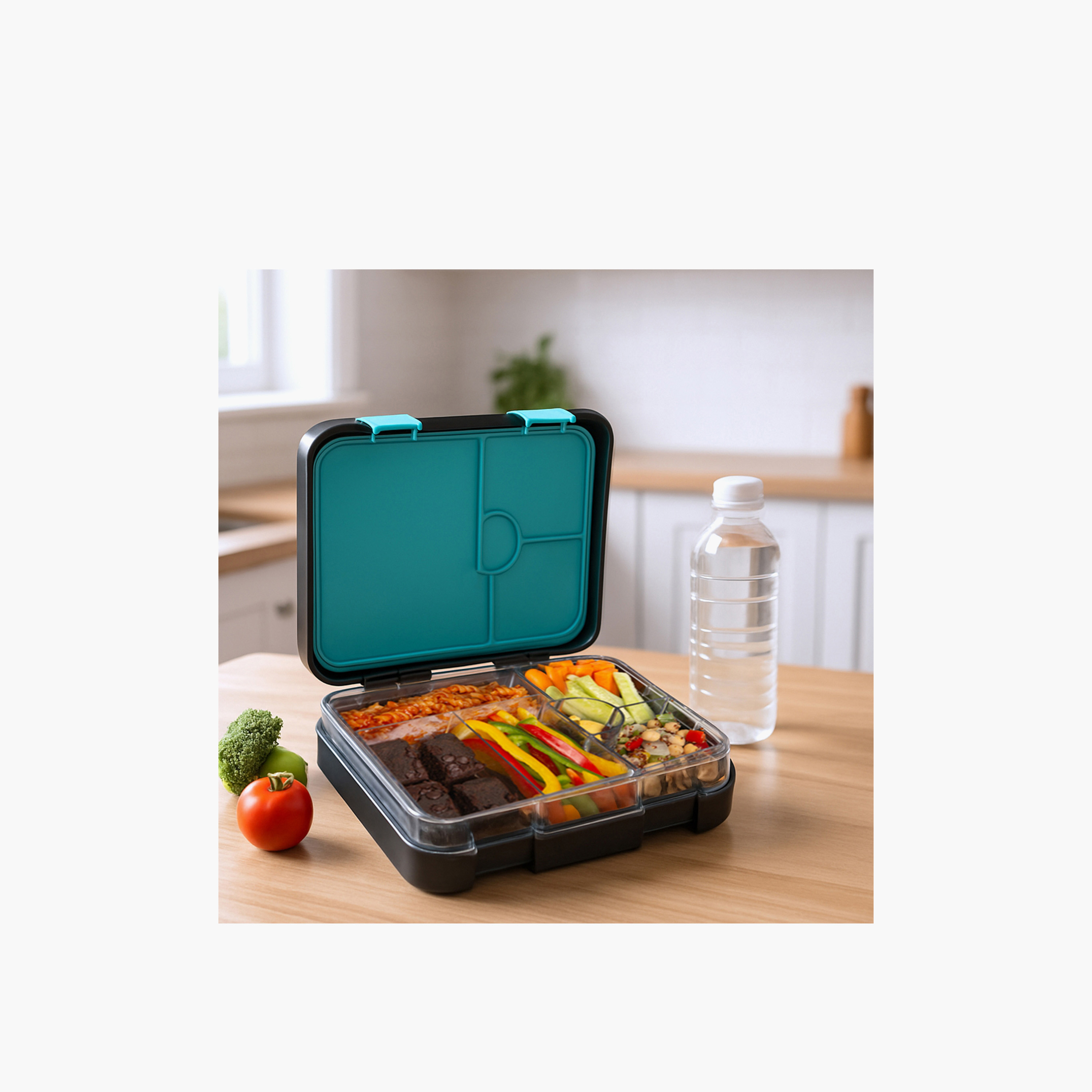 Eazy Kids Printed Bento Lunch Box for Kids with Convertible Compartment - 1 L-school-lunchessentials-lunchboxes-image-5