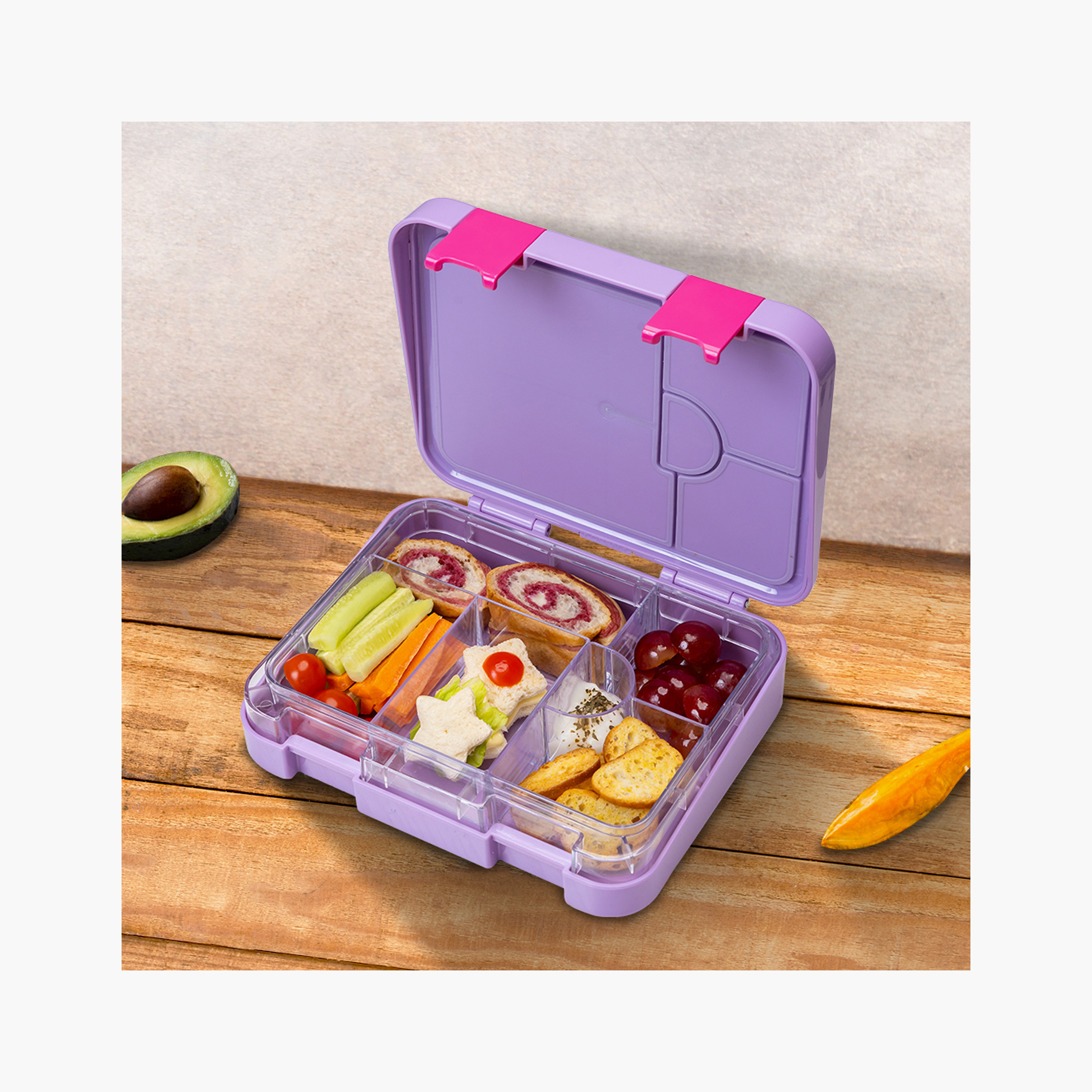 Eazy Kids Mermaid Convertible Bento Box for Girls with Sandwich Cutter-school-lunchessentials-lunchboxes-image-7