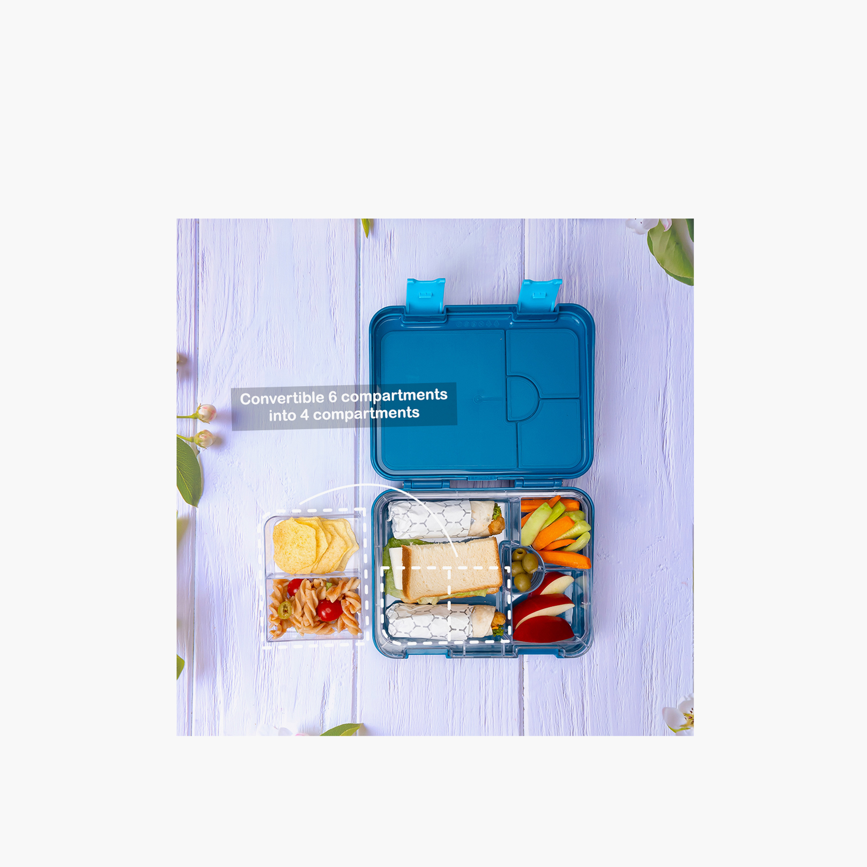 Eazy Kids T-Rex Convertible Bento Box for Kids with Sandwich Cutter-school-lunchessentials-lunchboxes-image-5