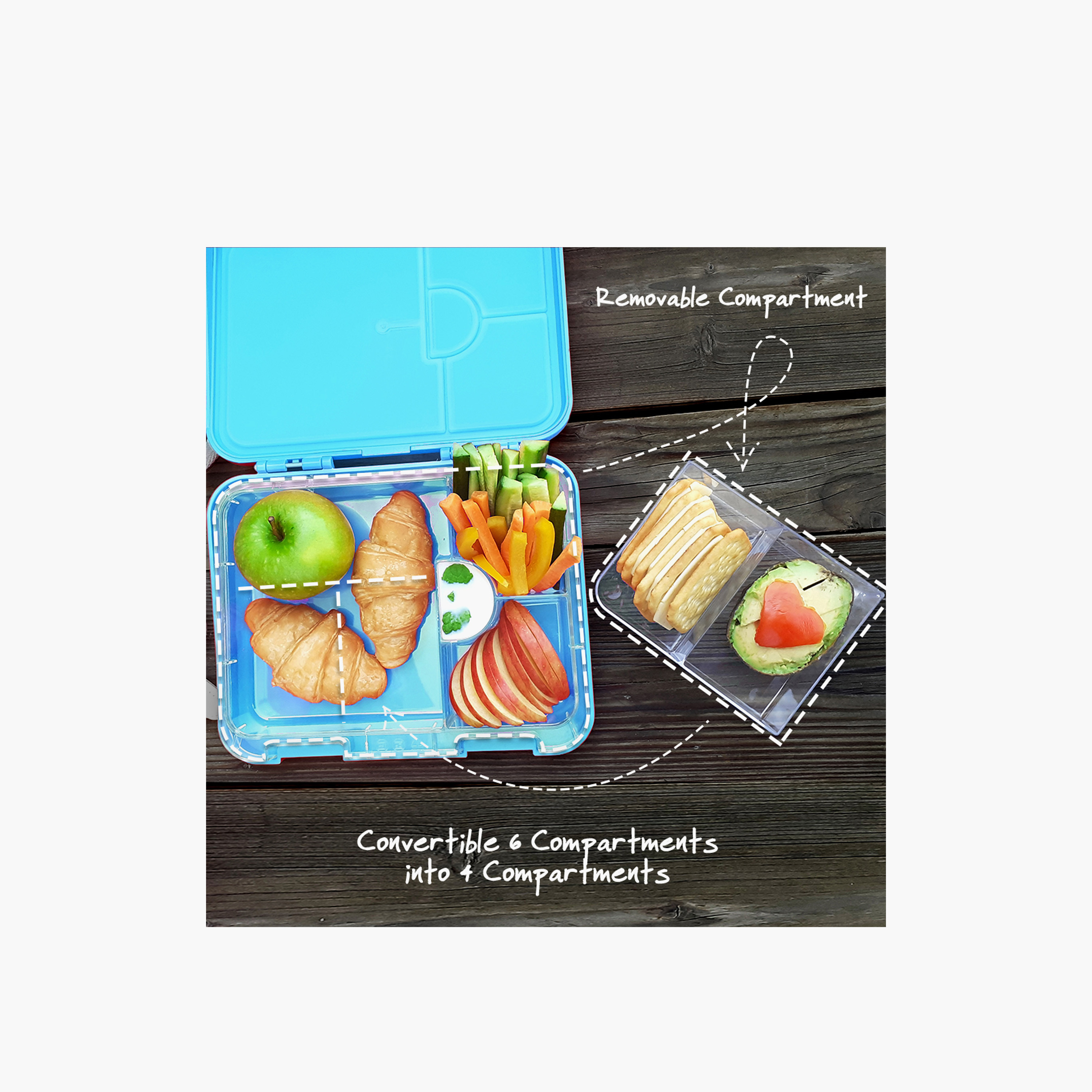 Eazy Kids Shark Convertible Bento Box for Kids with Sandwich Cutter-school-lunchessentials-lunchboxes-image-4