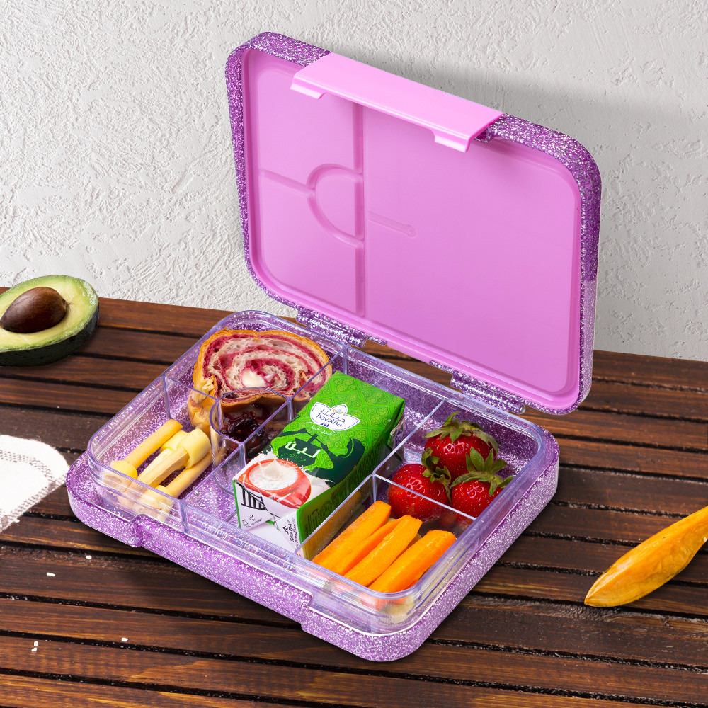 Eazy Kids Glitter Convertible Bento Lunch Box for Kids with 6 Compartments-school-lunchessentials-lunchboxes-image-4