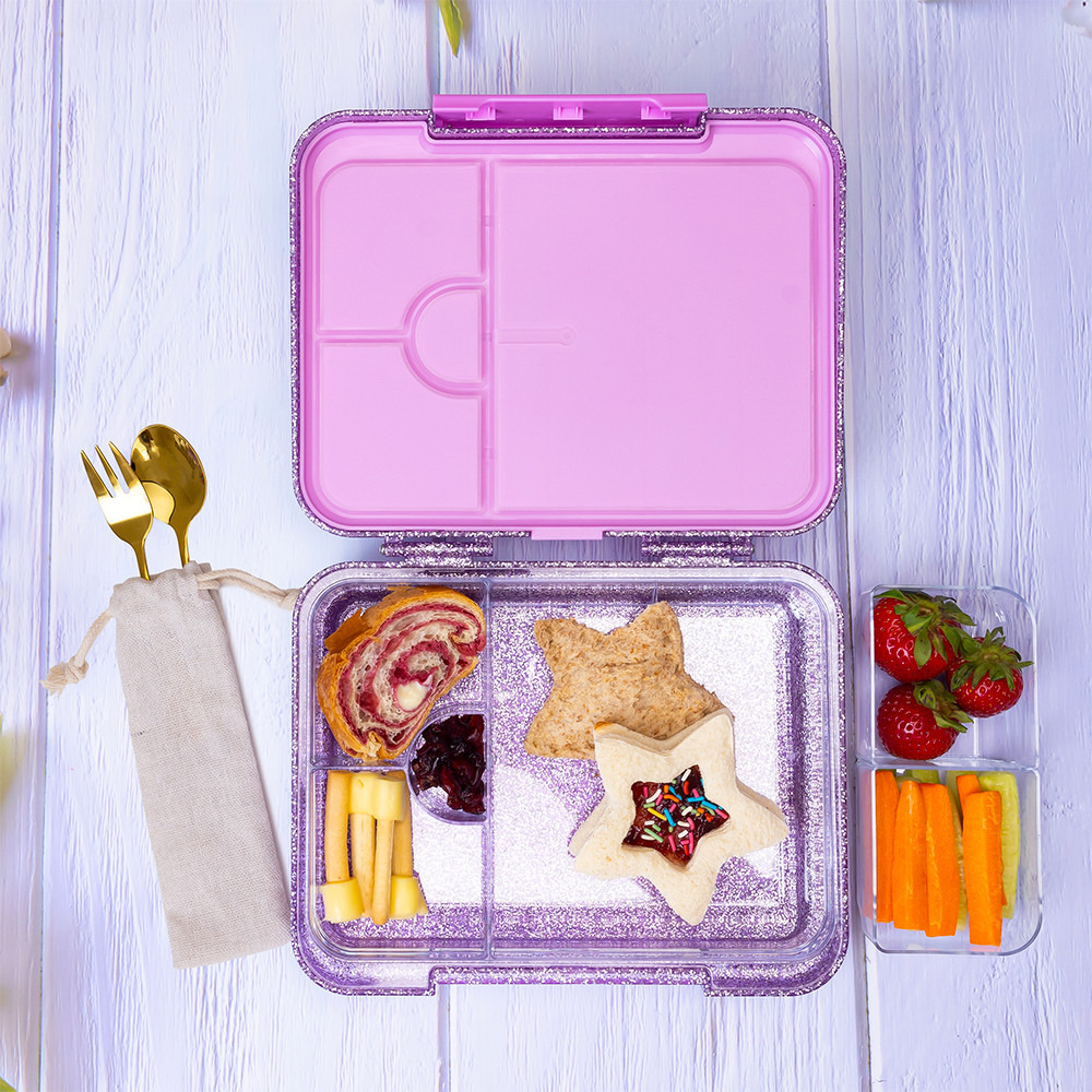 Eazy Kids Glitter Convertible Bento Lunch Box for Kids with 6 Compartments-school-lunchessentials-lunchboxes-image-5