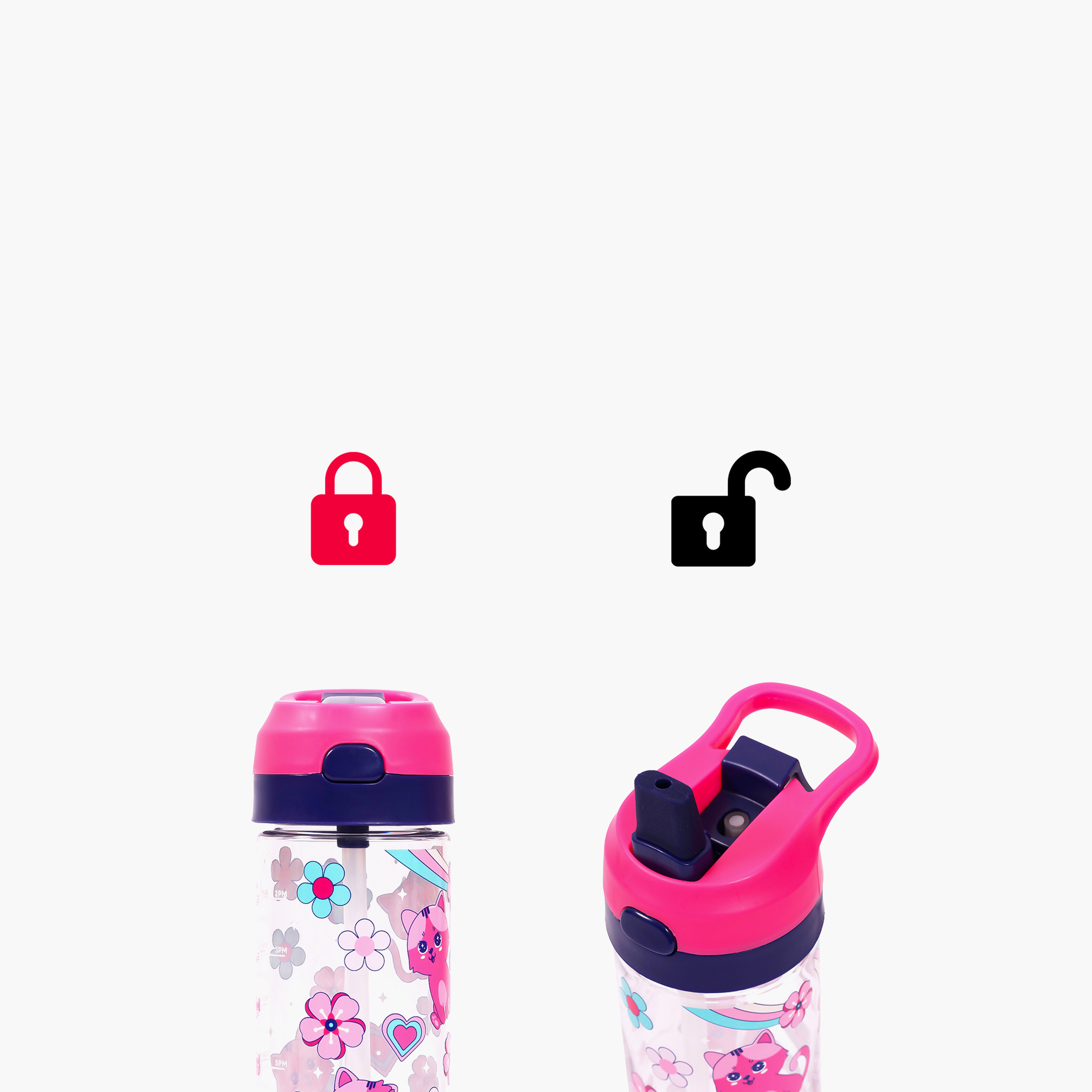 قارورة مياه تريتان بطبعات قطط مع بخّاخ من إيزي كيدز - 420 مل-school-waterbottles-image-11