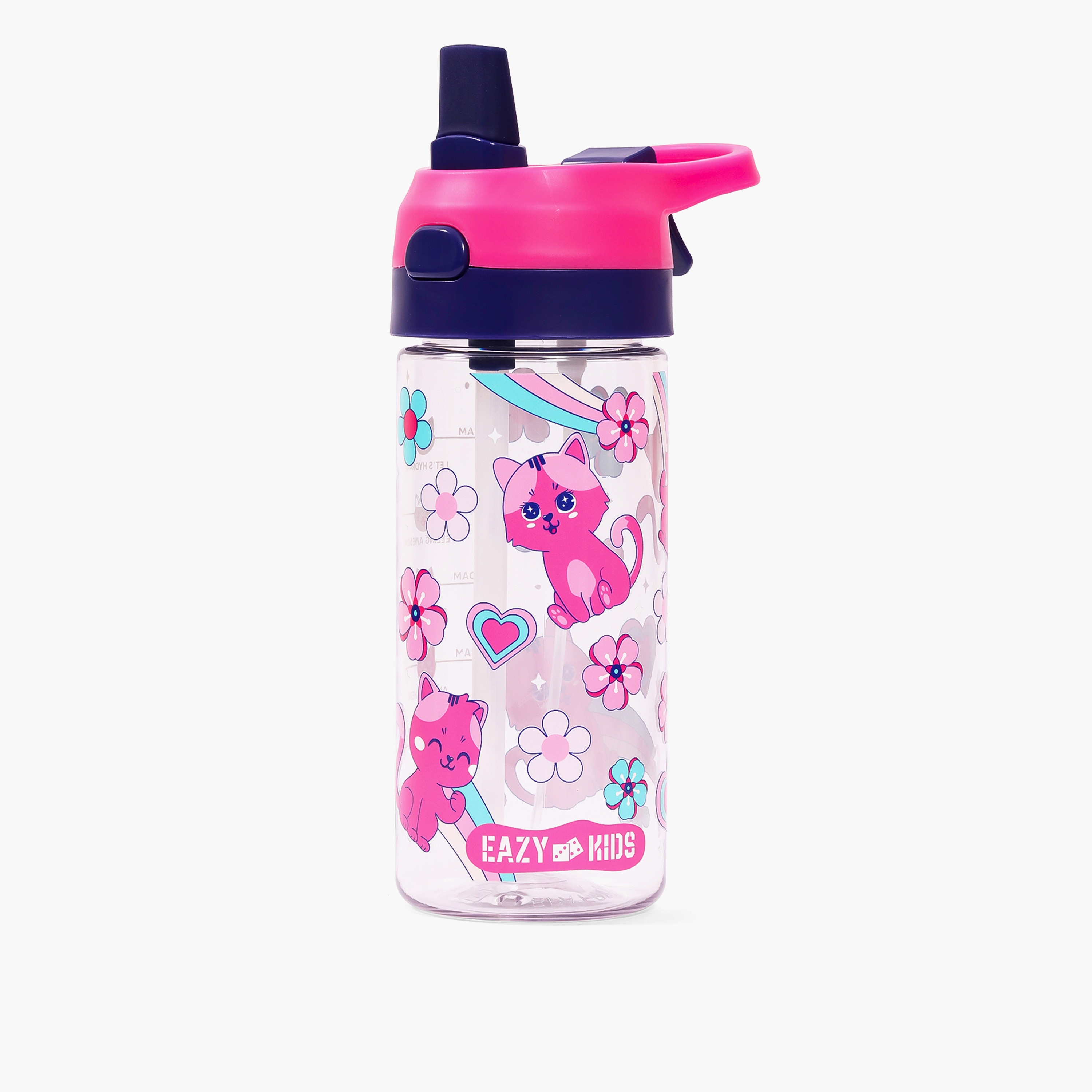 قارورة مياه تريتان بطبعات قطط مع بخّاخ من إيزي كيدز - 420 مل-school-waterbottles-image-3