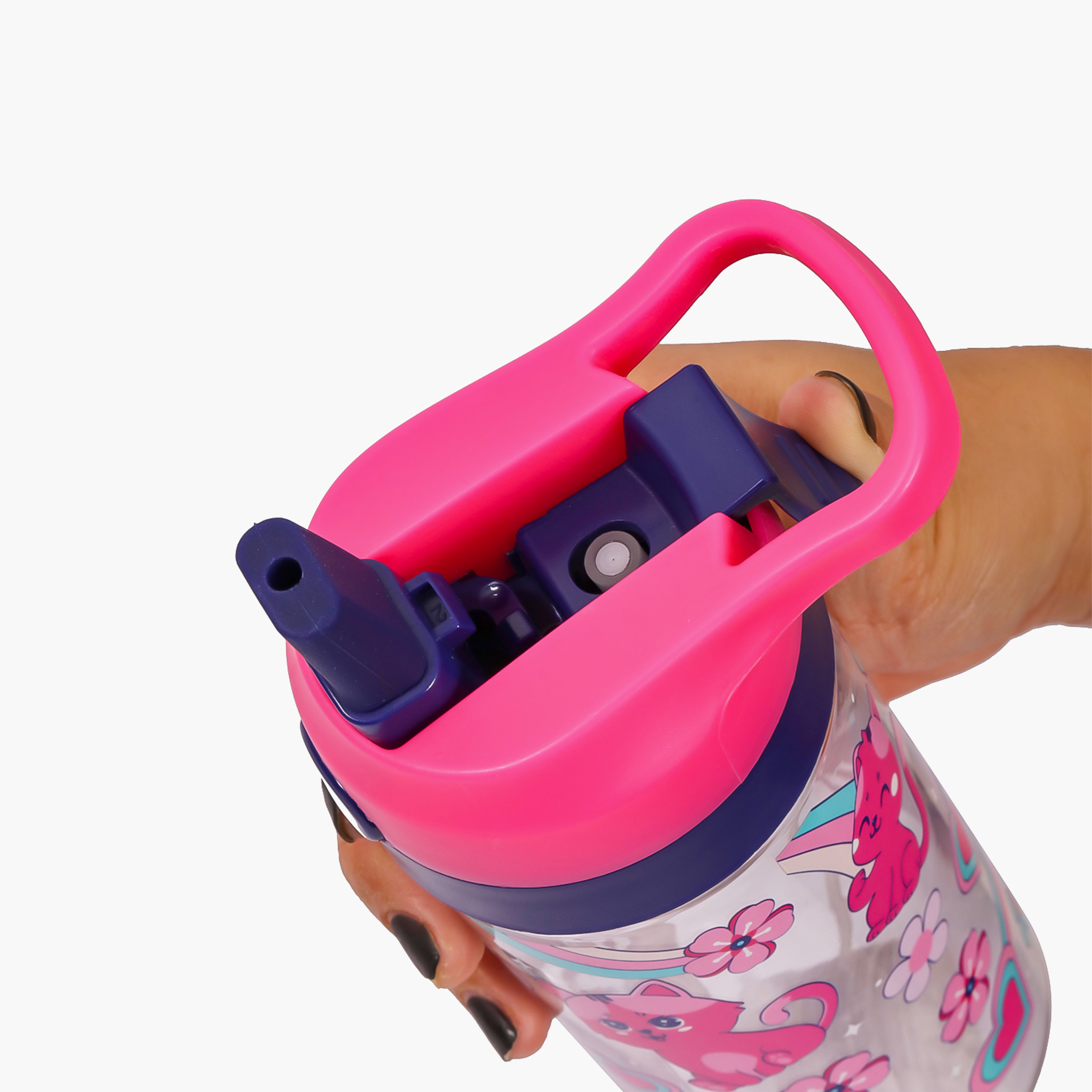 Eazy Kids Cat Tritan Water Bottle with Spray - 420 ml-school-waterbottles-image-7