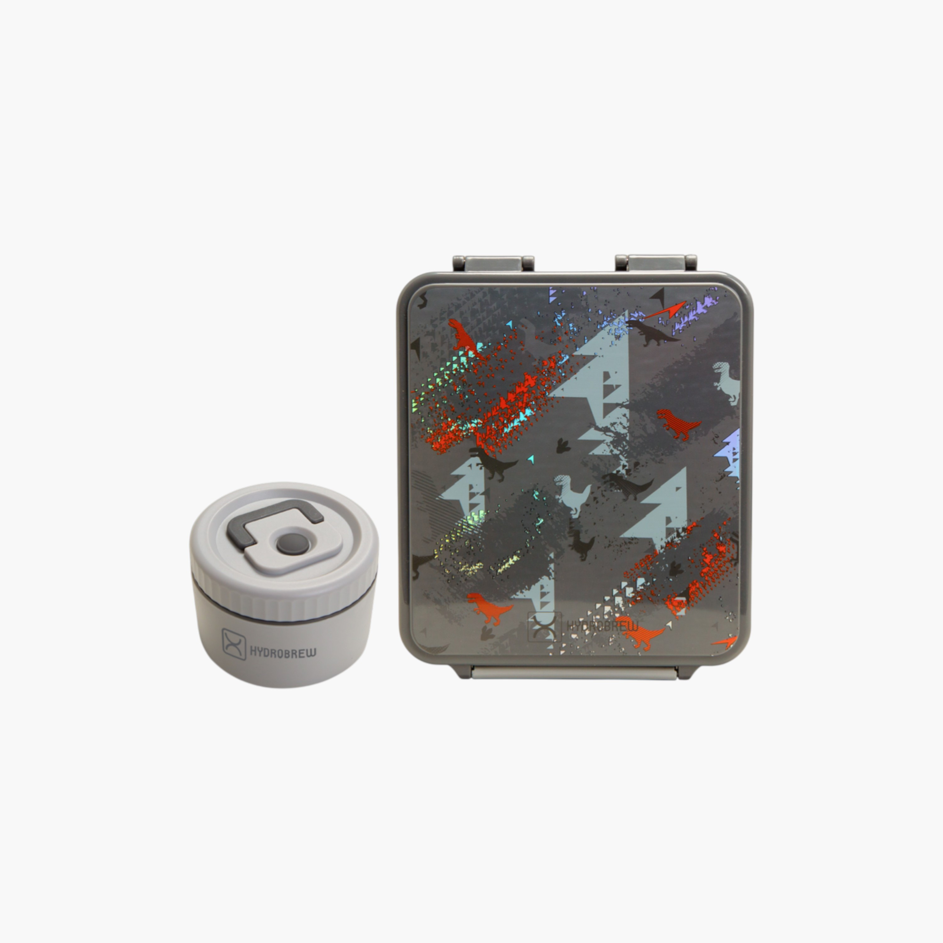 Hydrobrew Dinosaur Print Bento Lunch Box with Steel Food Jar-school-lunchessentials-lunchboxes-image-1