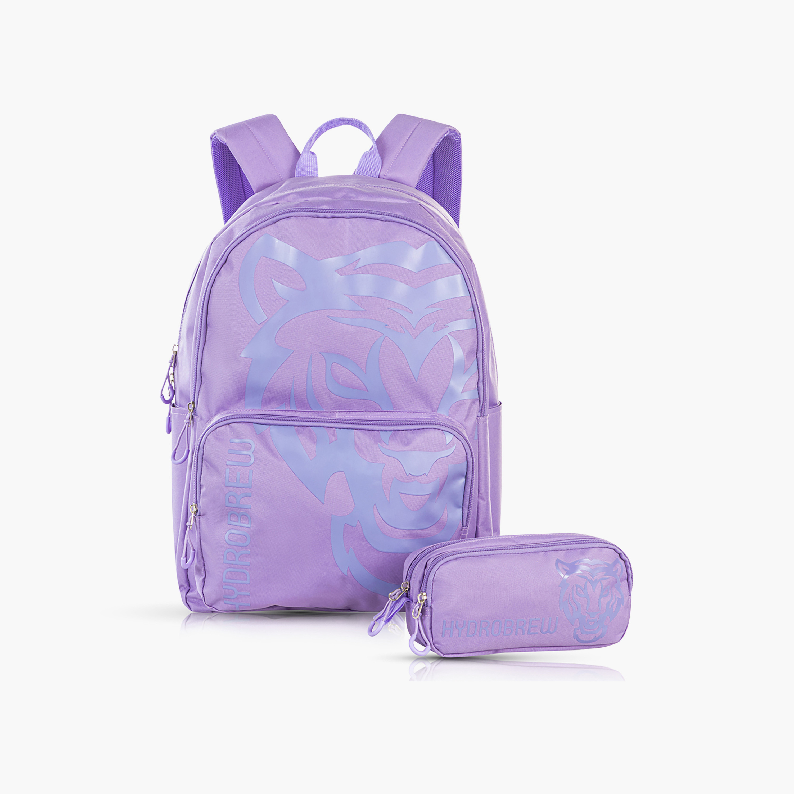 Hydrobrew Tiger Print Backpack for Kids with Pencil Pouch - 18 inches-school-bagsandbackpacks-backpacks-image-1