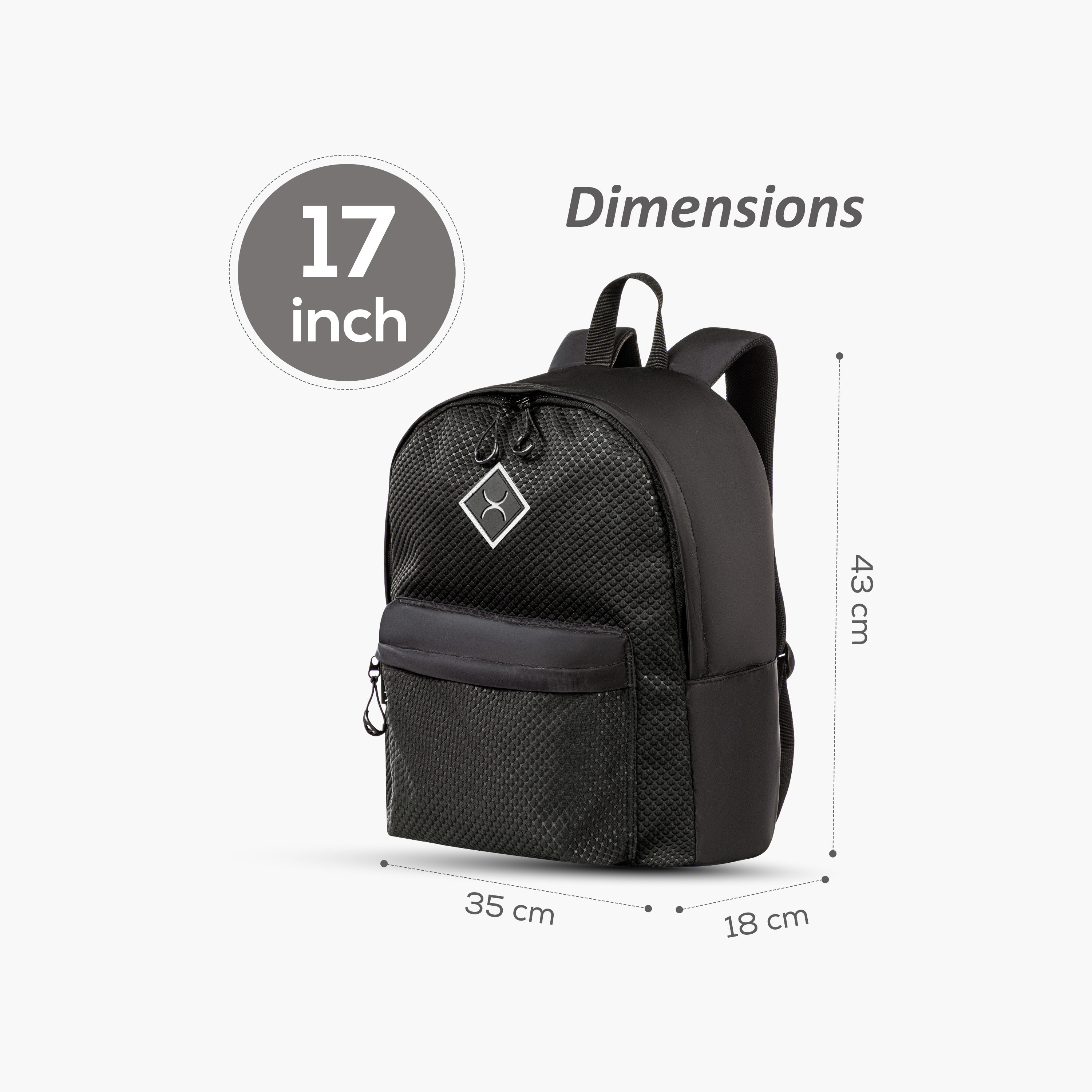 Hydrobrew Textured Backpack for Kids with Adjustable Straps - 17 inches-school-bagsandbackpacks-backpacks-image-9