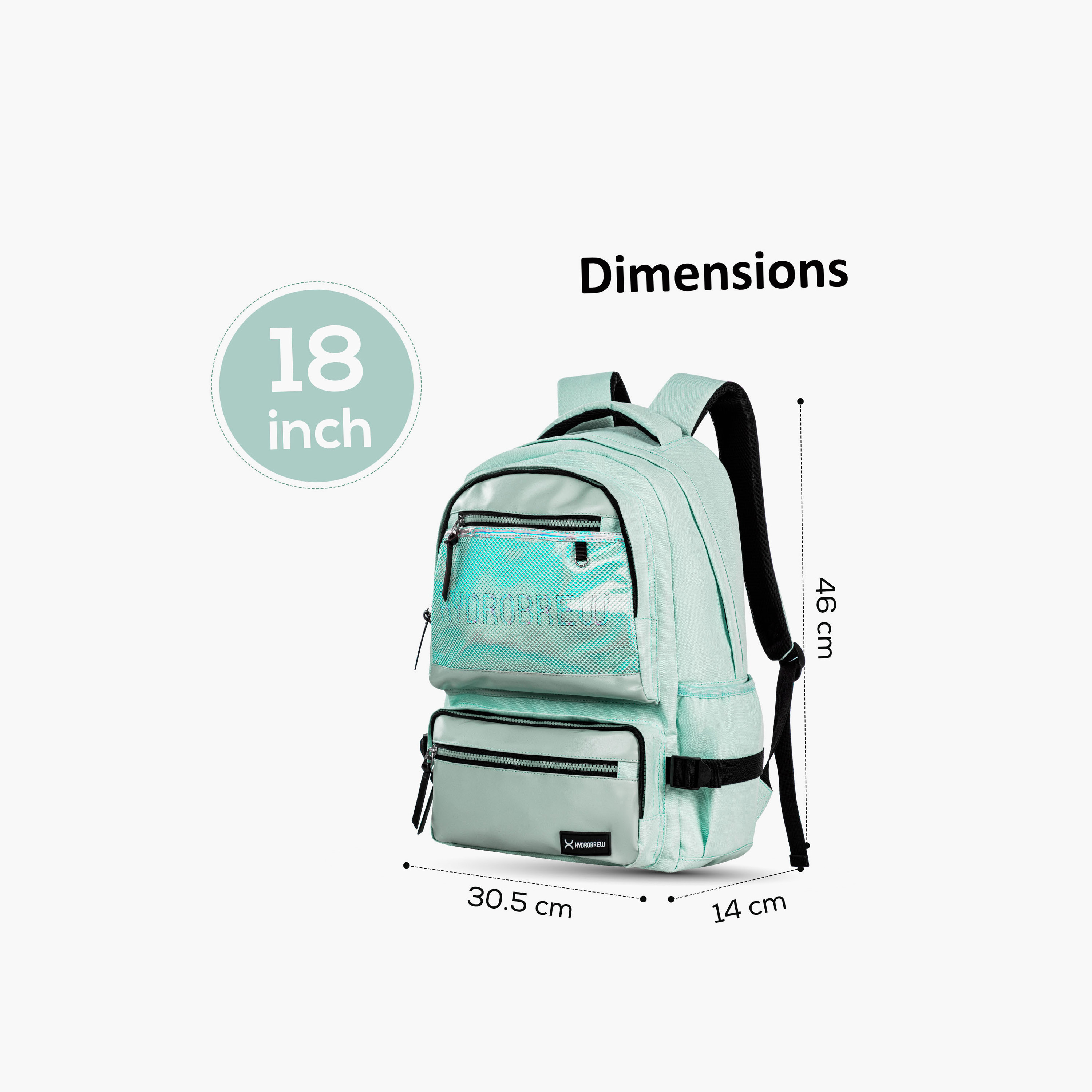 شنطة ظهر سادة للأطفال بحمالات قابلة للتعديل من هيدروبرو - 18 بوصة-school-bagsandbackpacks-backpacks-image-2