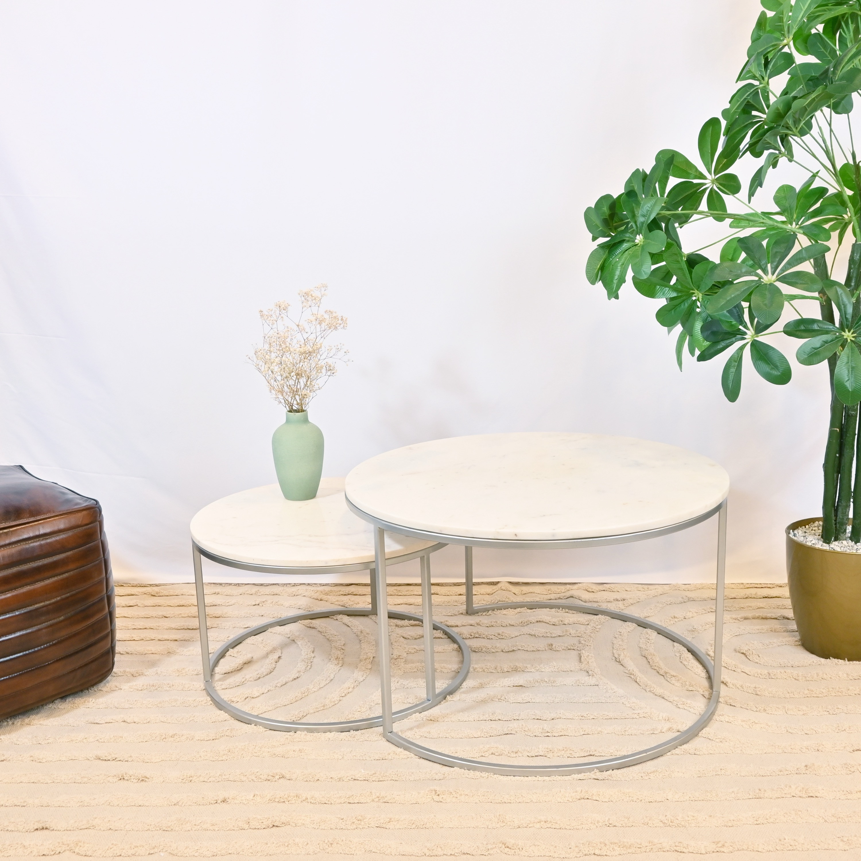 طقم طاولات قهوة قطعتين بسطح رخام صنع بواسطة لايف ستايل-furniture-livingroom-coffeetables-image-1