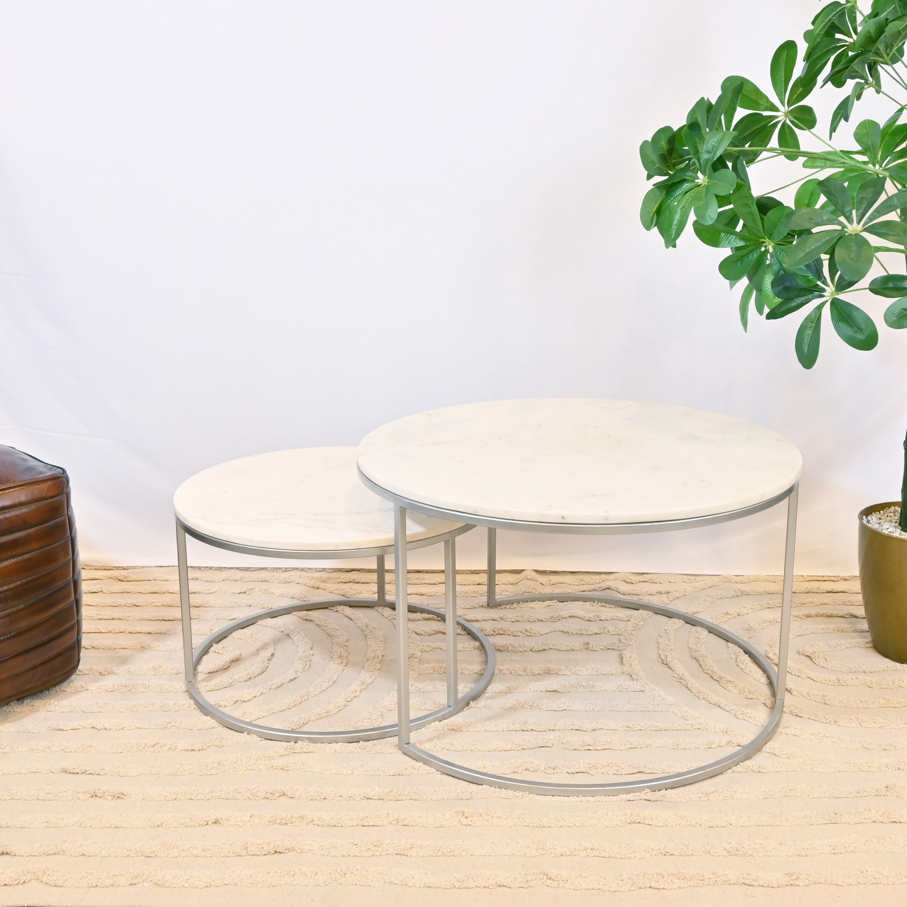 Crafted by Lifestyle 2-Piece Marble Top Coffee Table Set-furniture-livingroom-coffeetables-image-2