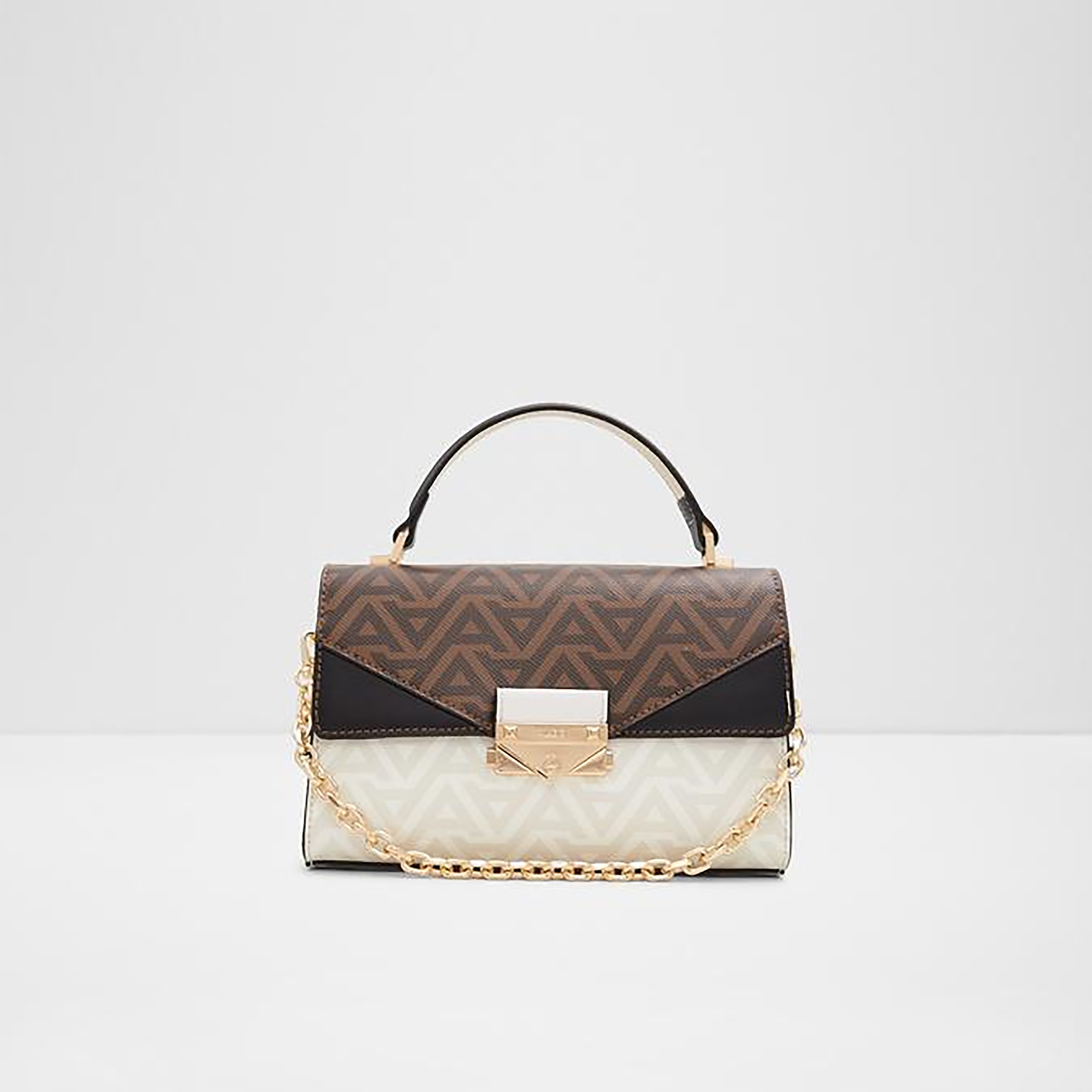 Aldo Youra Monogram Top Handle Mini Satchel Bag & Pouch with Flap Closure & Adjustable Strap-women-bagsandwallets-handbags-image-1