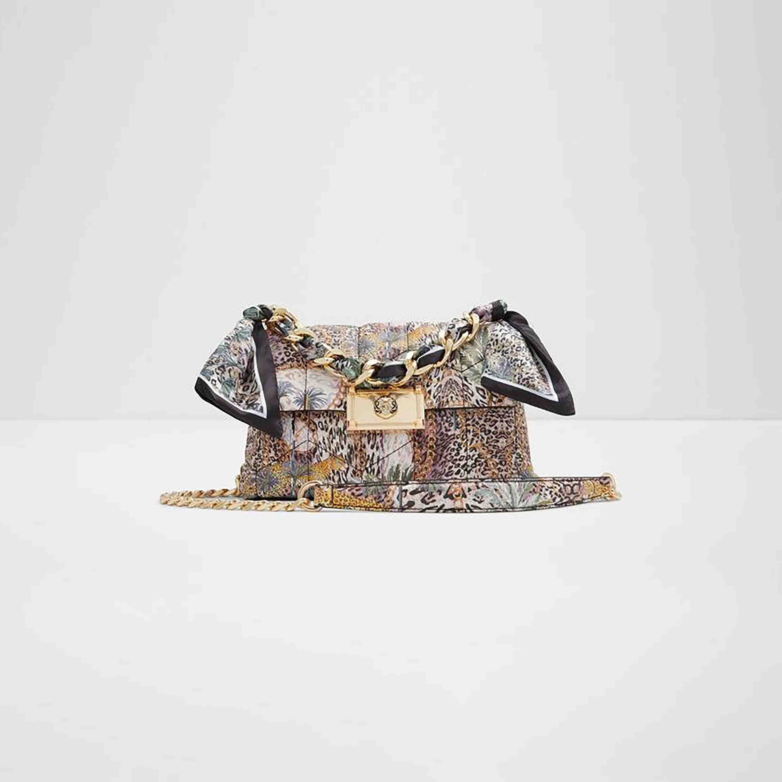 Aldo Jermey Printed Crossbody Bag with Twist Lock Closure and Chain Strap-women-bagsandwallets-handbags-image-1