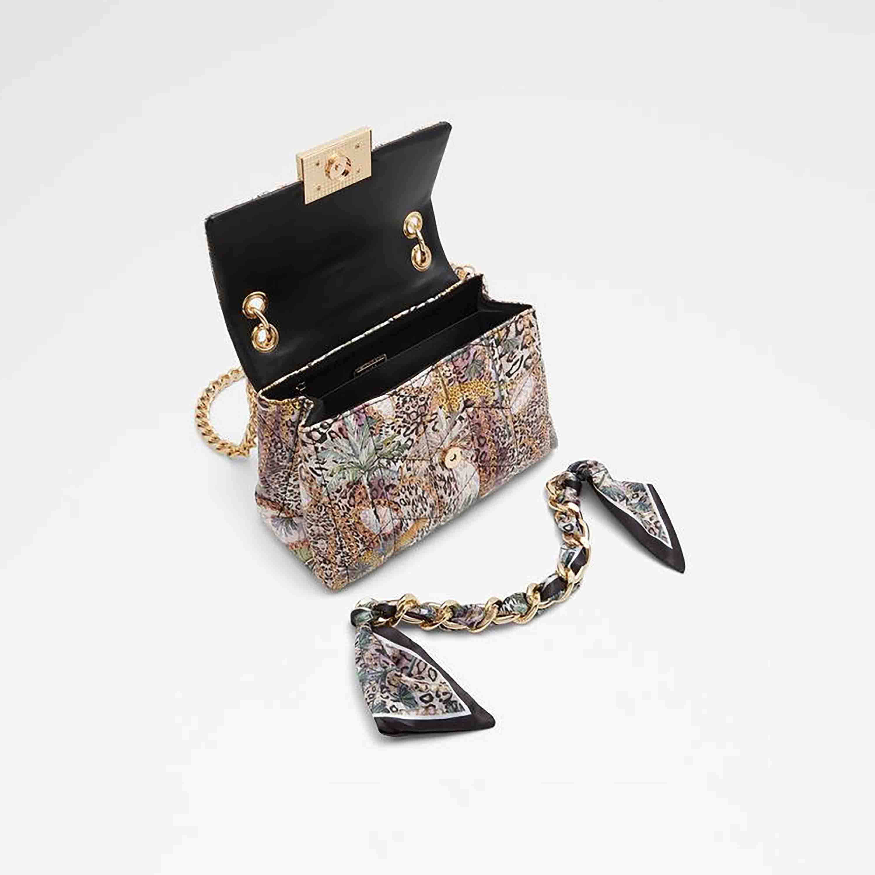 Aldo Jermey Printed Crossbody Bag with Twist Lock Closure and Chain Strap-women-bagsandwallets-handbags-image-3