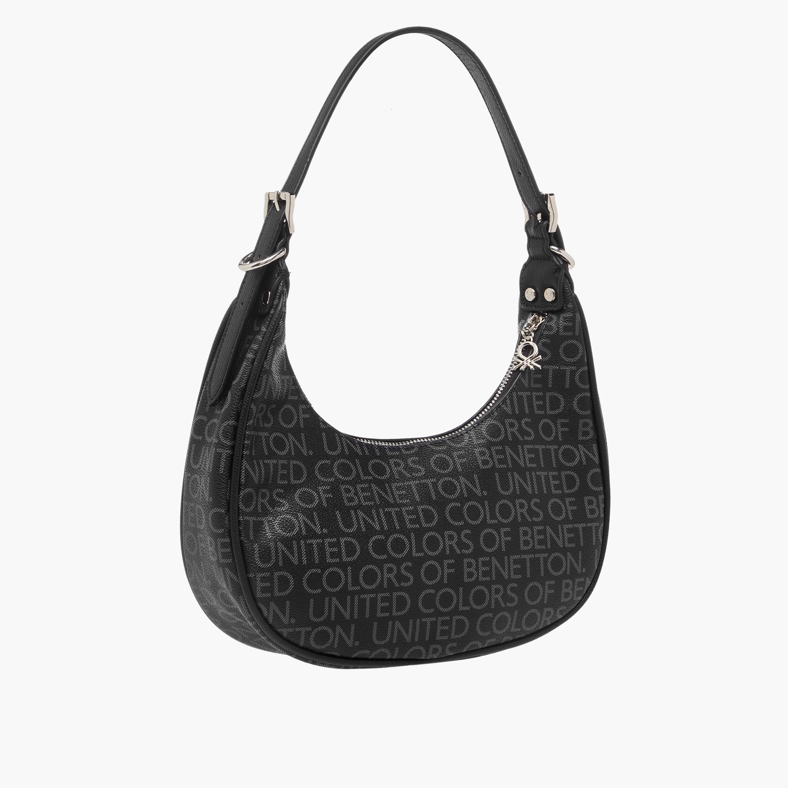 UCB Logo Print Baguette Bag with Zip Closure-women-bagsandwallets-handbags-image-4