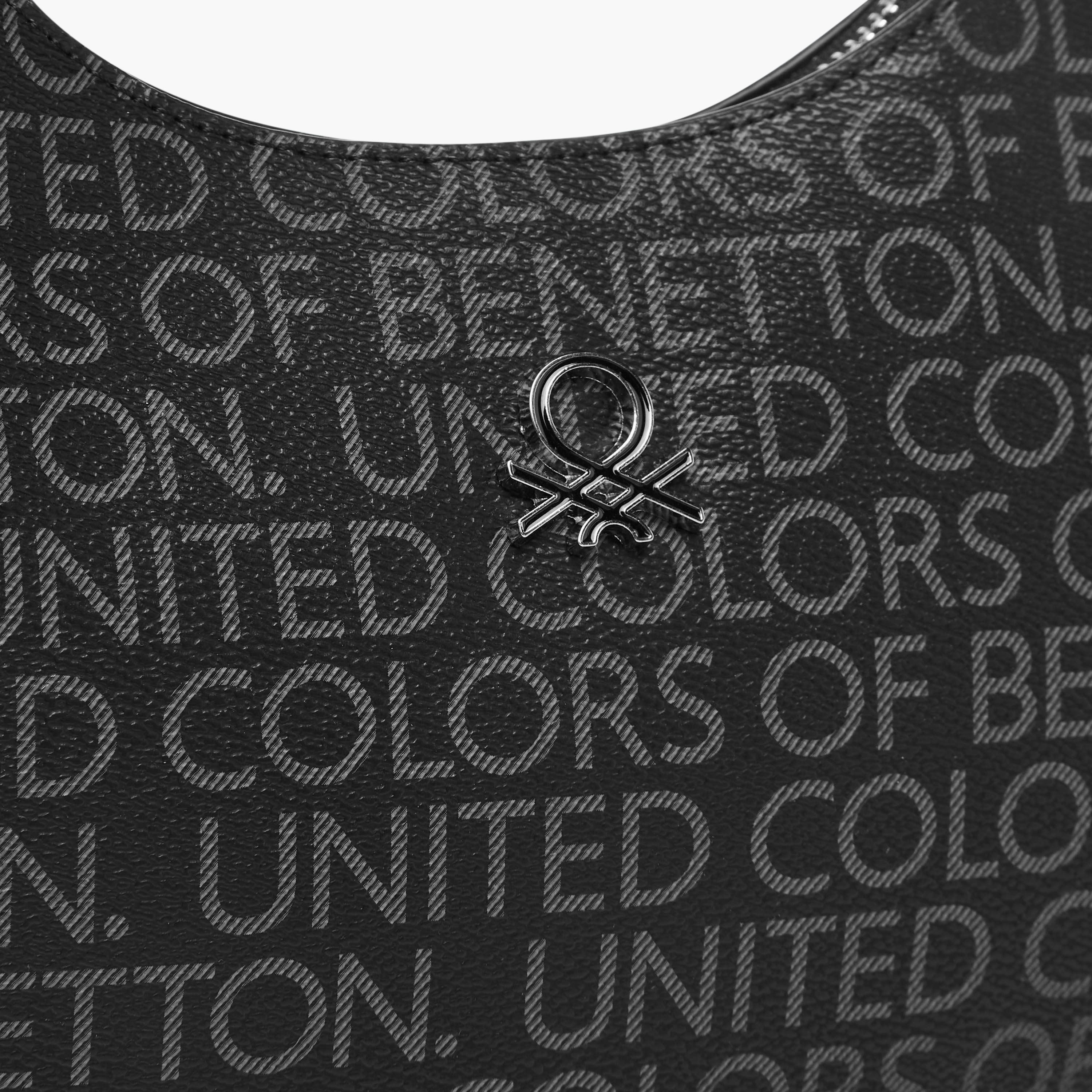 UCB Logo Print Baguette Bag with Zip Closure-women-bagsandwallets-handbags-image-5