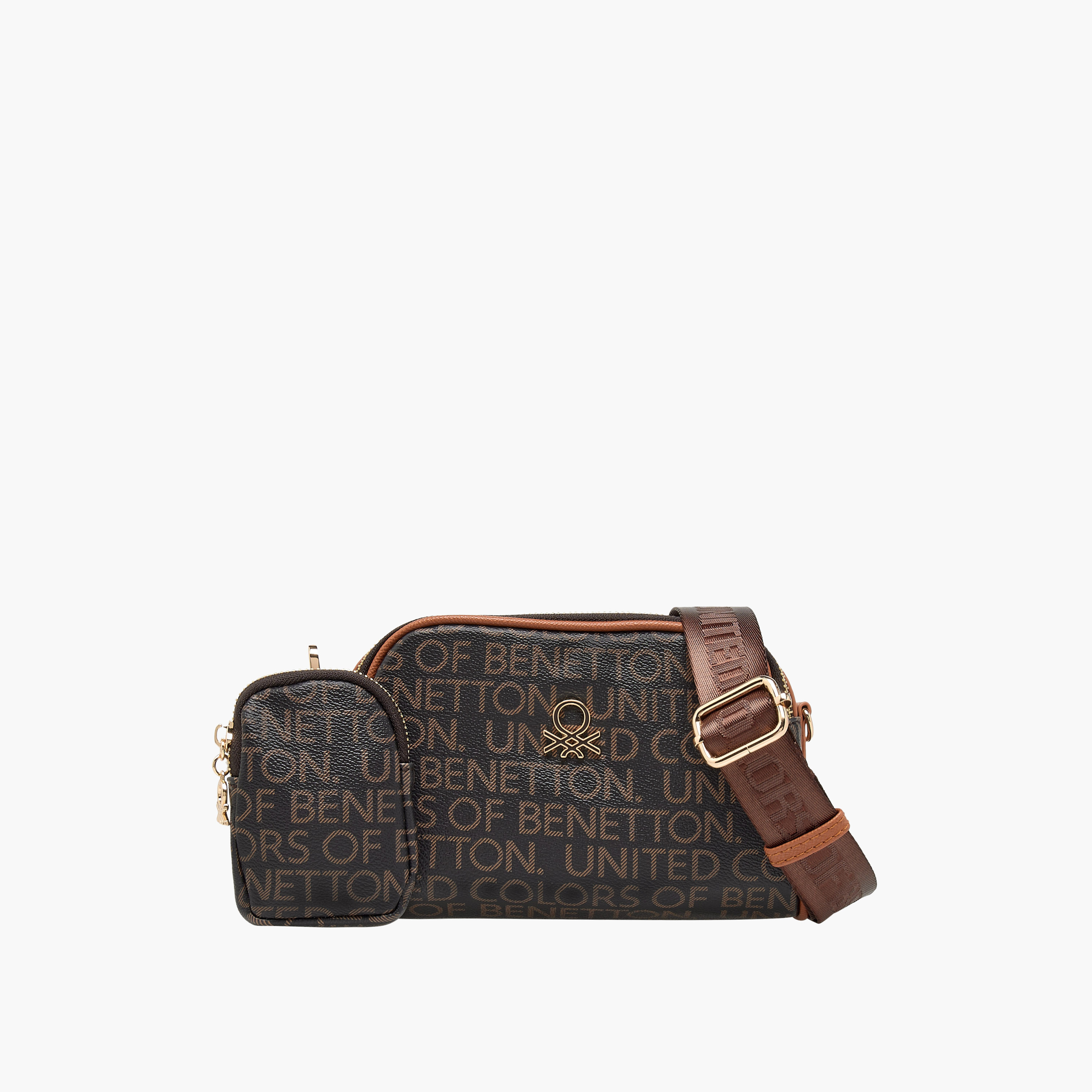 UCB Monogram Print Crossbody Bag with Pouch-women-bagsandwallets-handbags-image-1