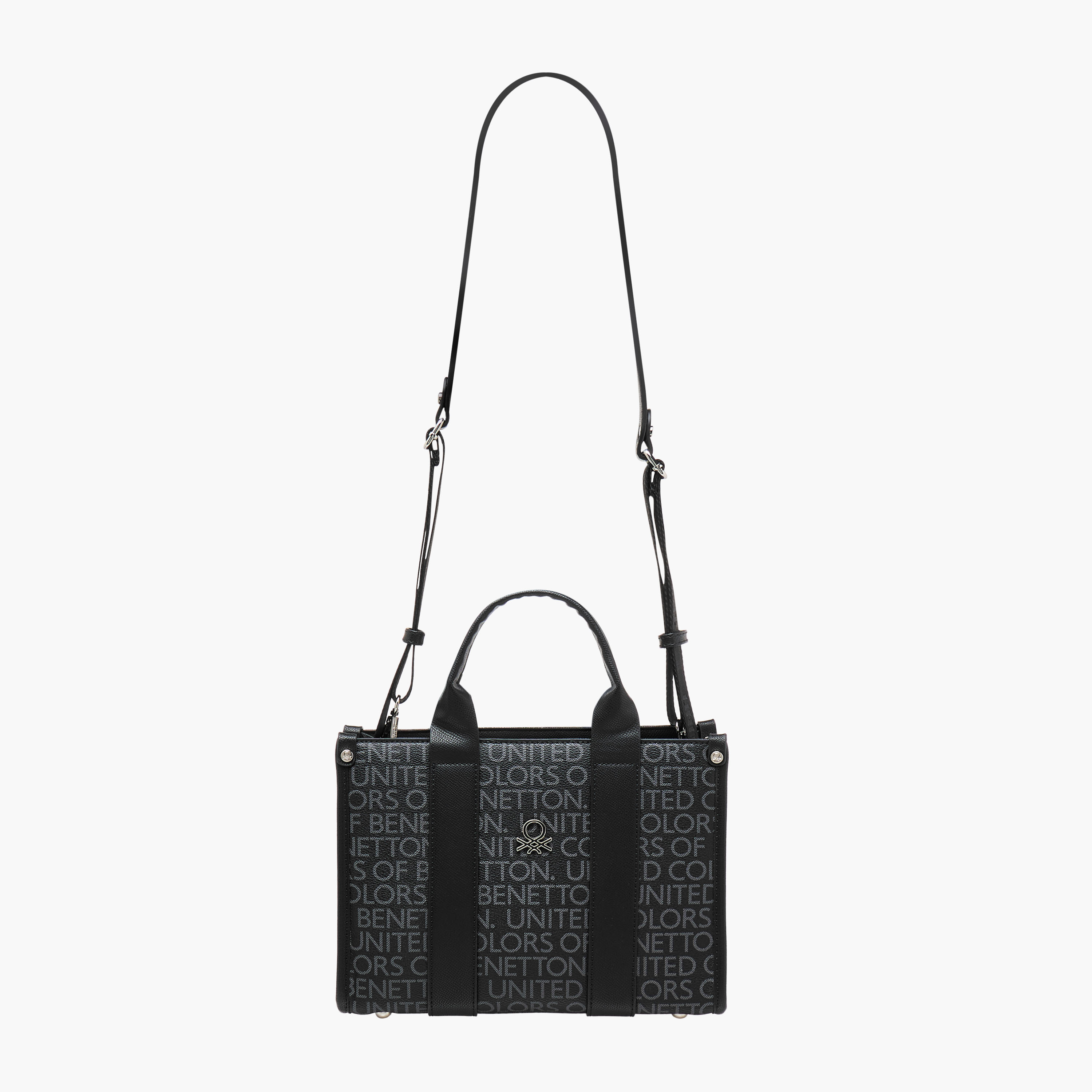 UCB Monogram Print Tote Bag with Detachable Strap-women-bagsandwallets-handbags-image-2