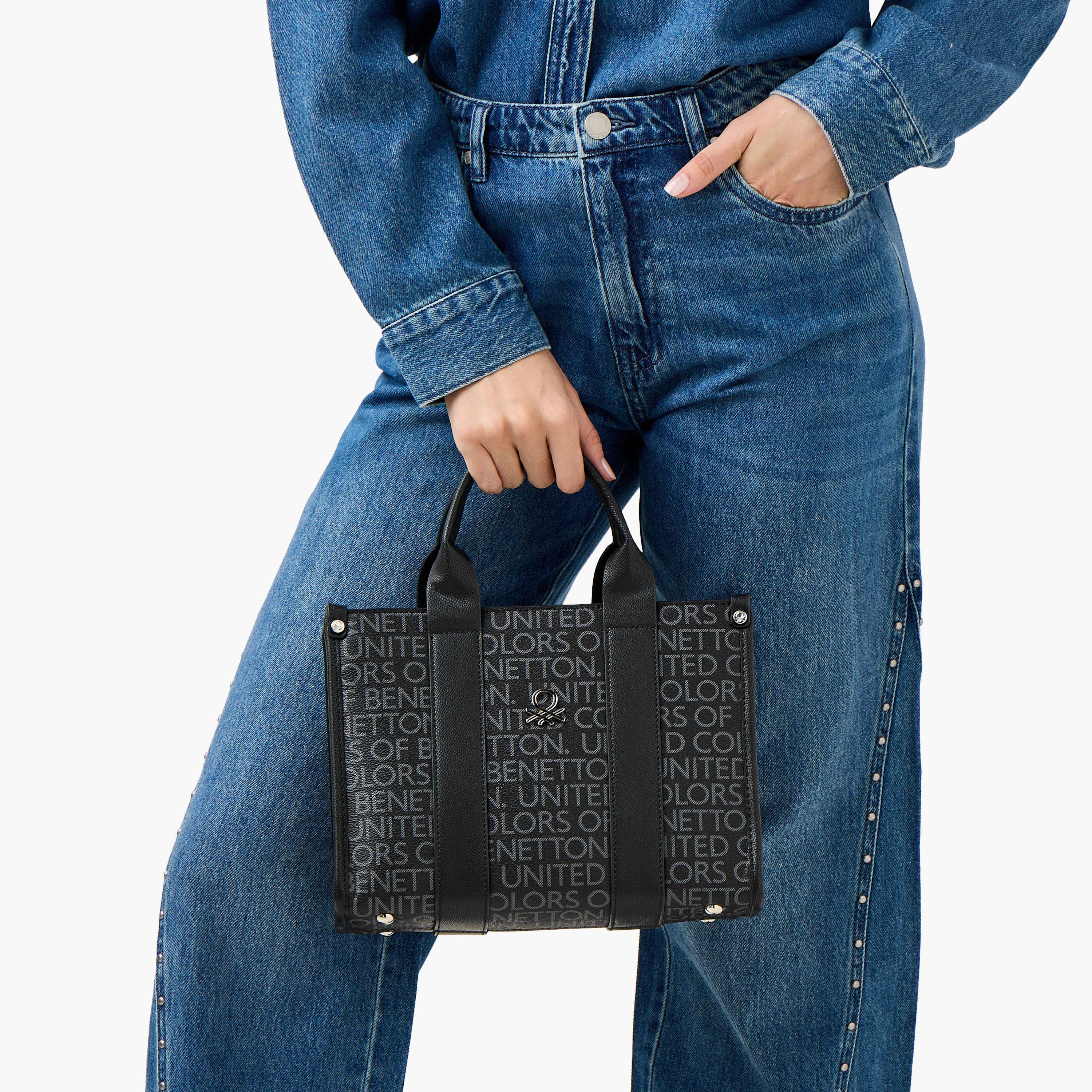 UCB Monogram Print Tote Bag with Detachable Strap-women-bagsandwallets-handbags-image-8