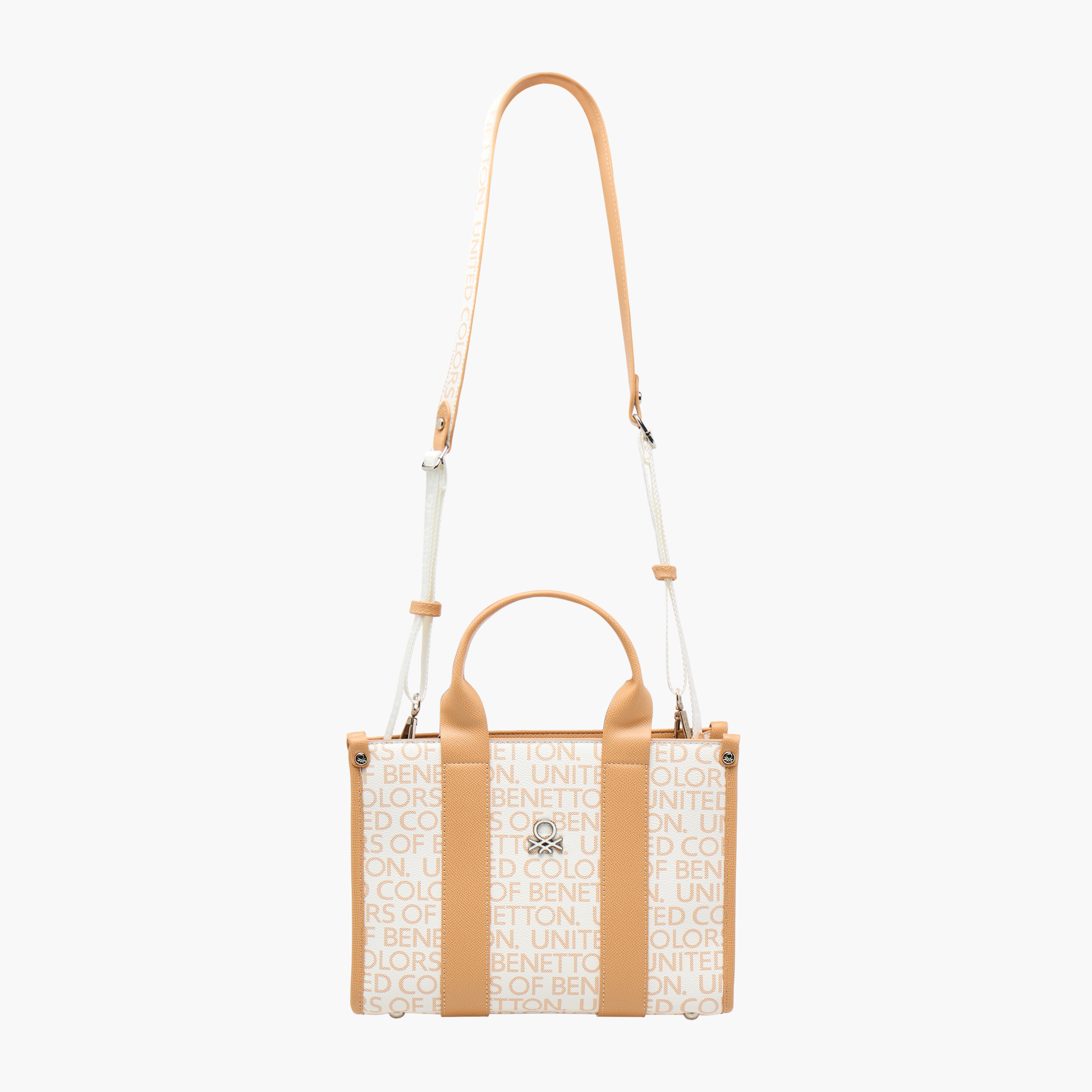 UCB Monogram Print Tote Bag with Detachable Strap-women-bagsandwallets-handbags-image-3