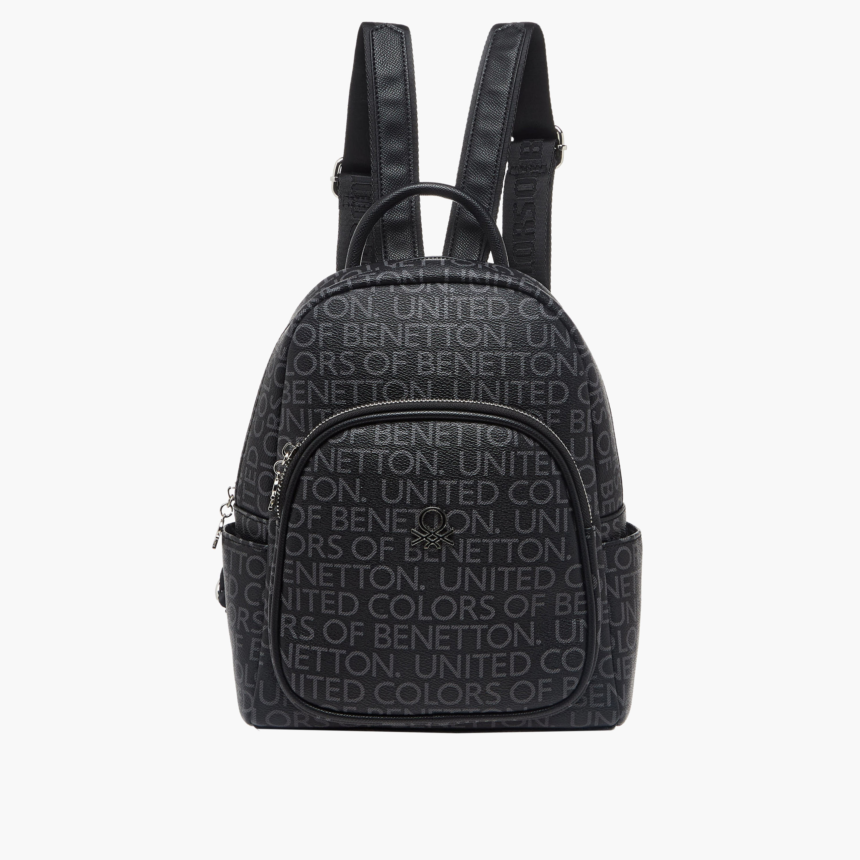 UCB Monogram Print Backpack with Adjustable Shoulder Straps-women-bagsandwallets-backpacks-image-1