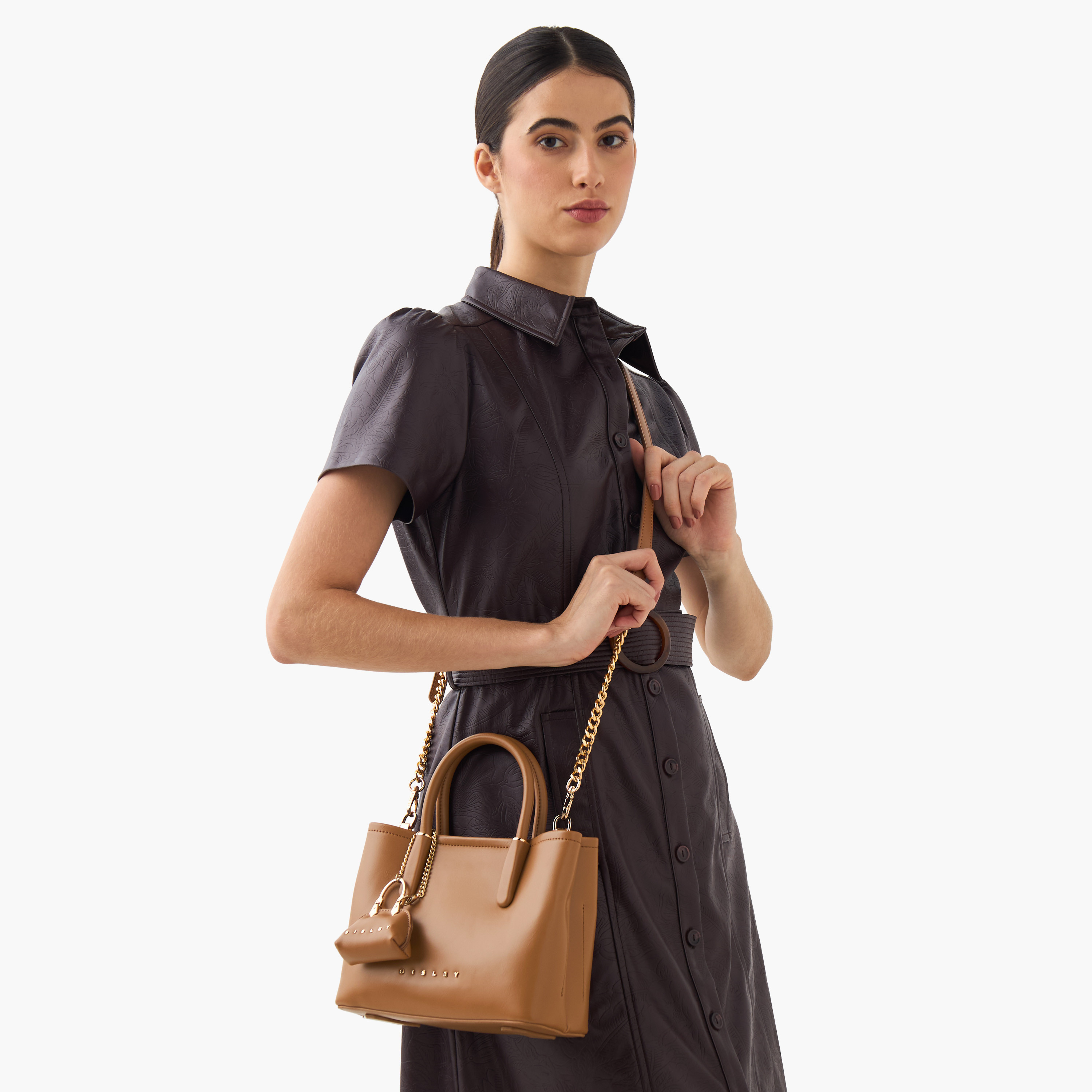 Sisley Textured Tote Bag with Charm-women-bagsandwallets-handbags-image-2