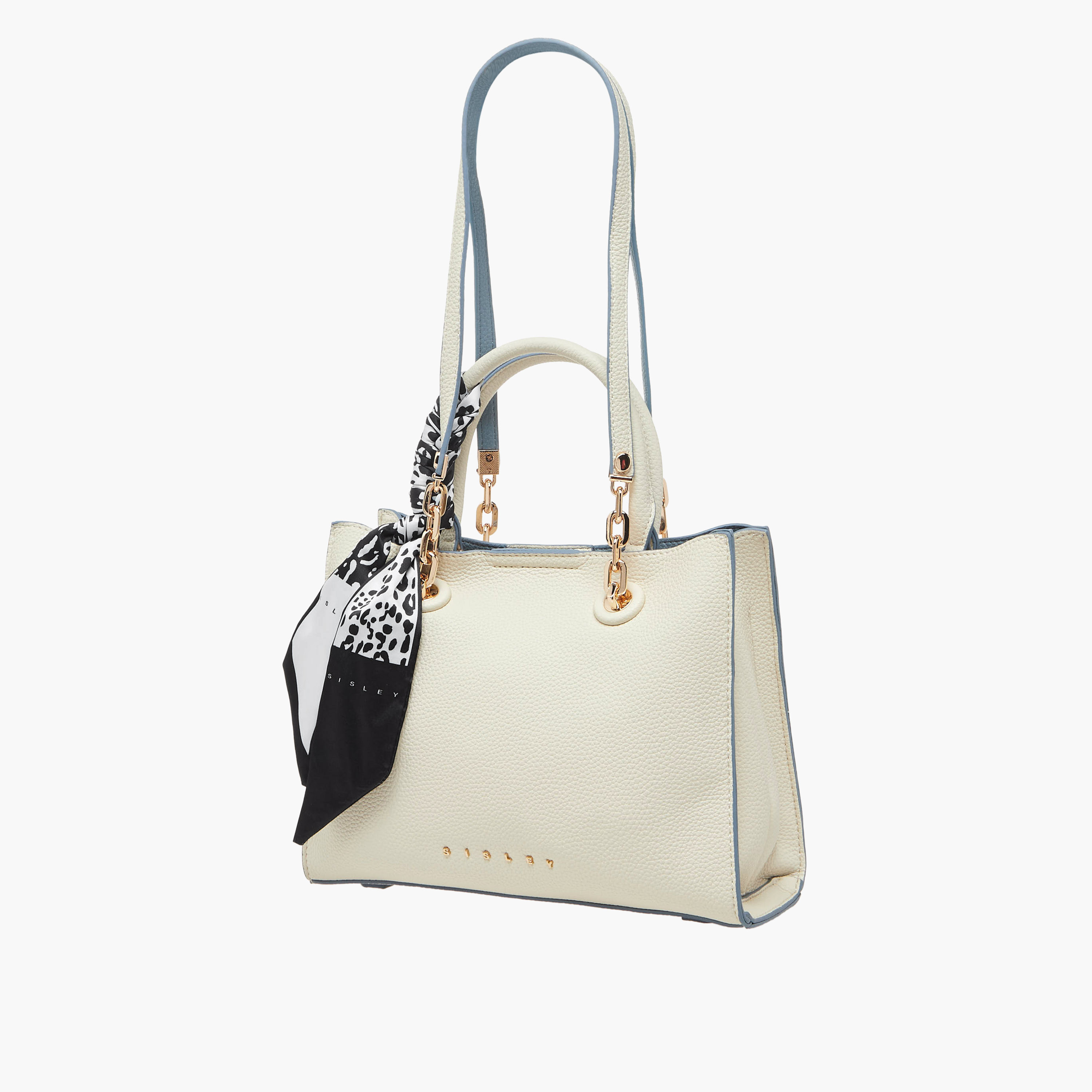 Sisley Textured Tote Bag with Scarf Detail-women-bagsandwallets-handbags-image-3