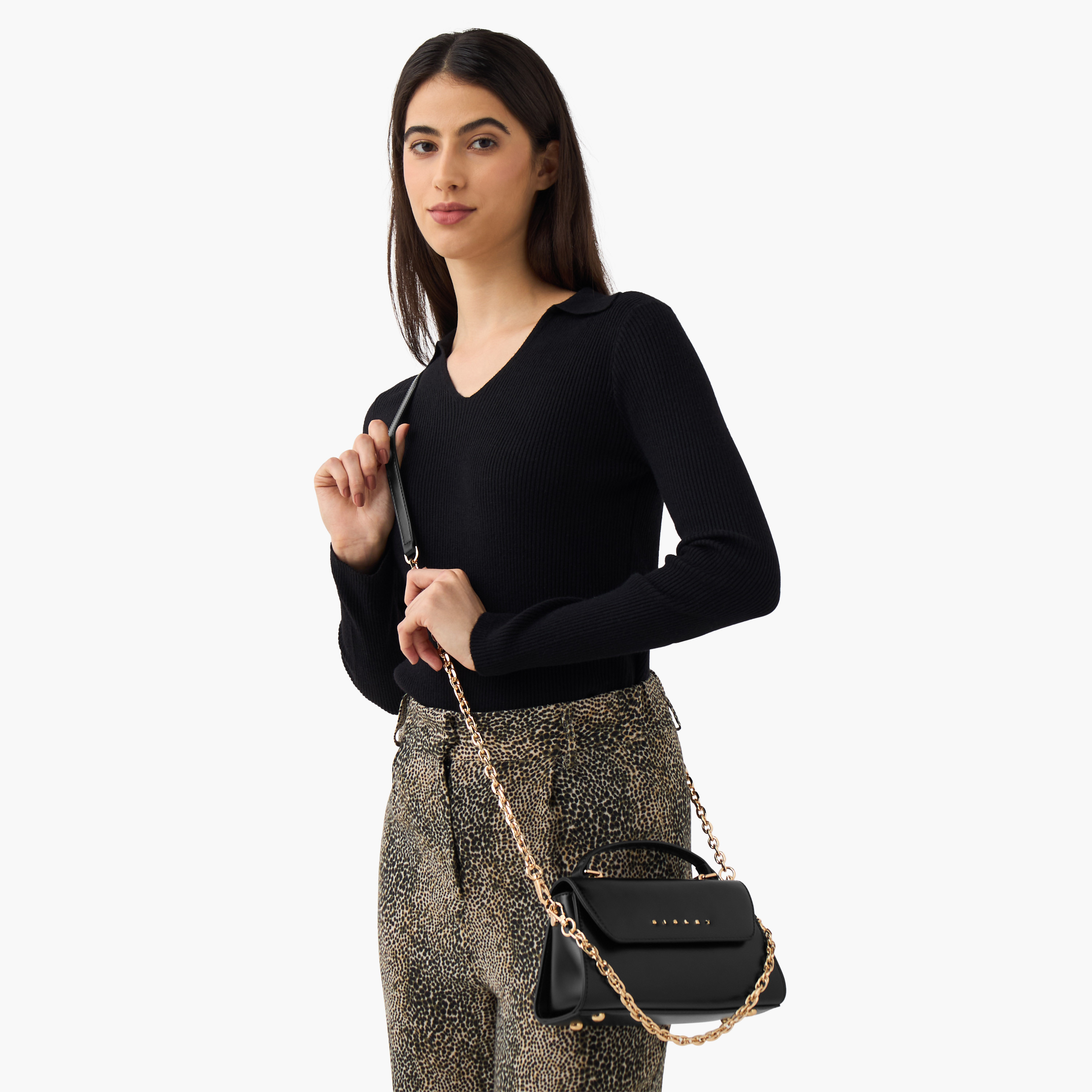 Sisley Solid Crossbody Bag with Detachable Chain Strap-women-bagsandwallets-handbags-image-2