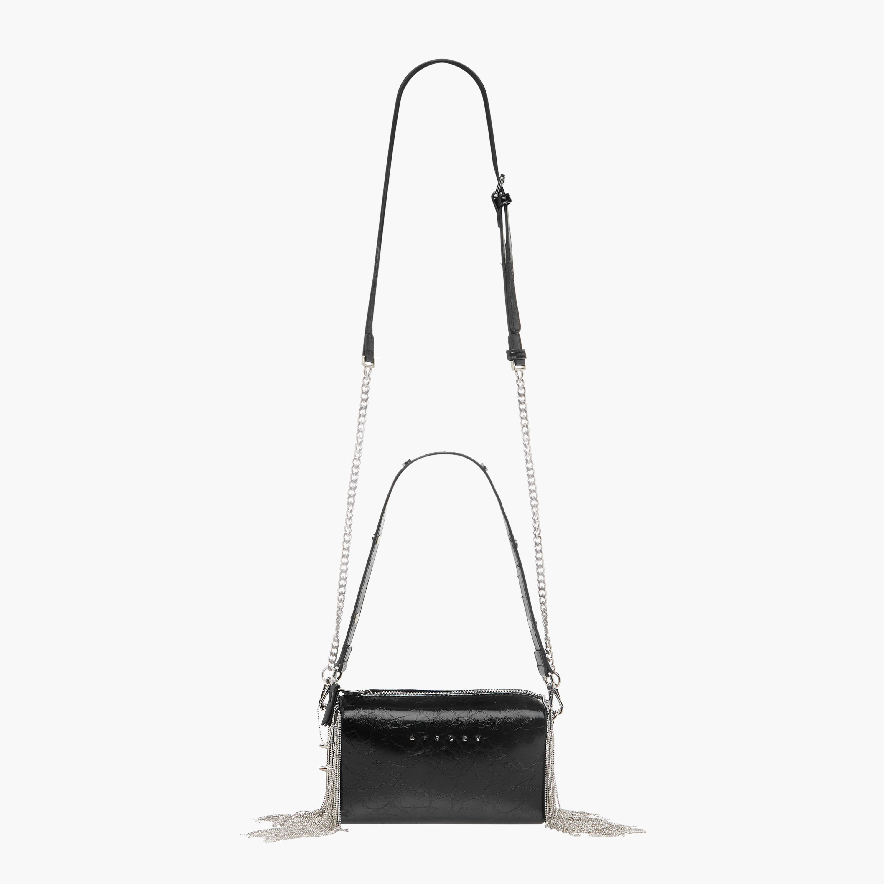 Sisley Fringe Detail Shoulder Bag with Zip Closure-women-bagsandwallets-handbags-image-3