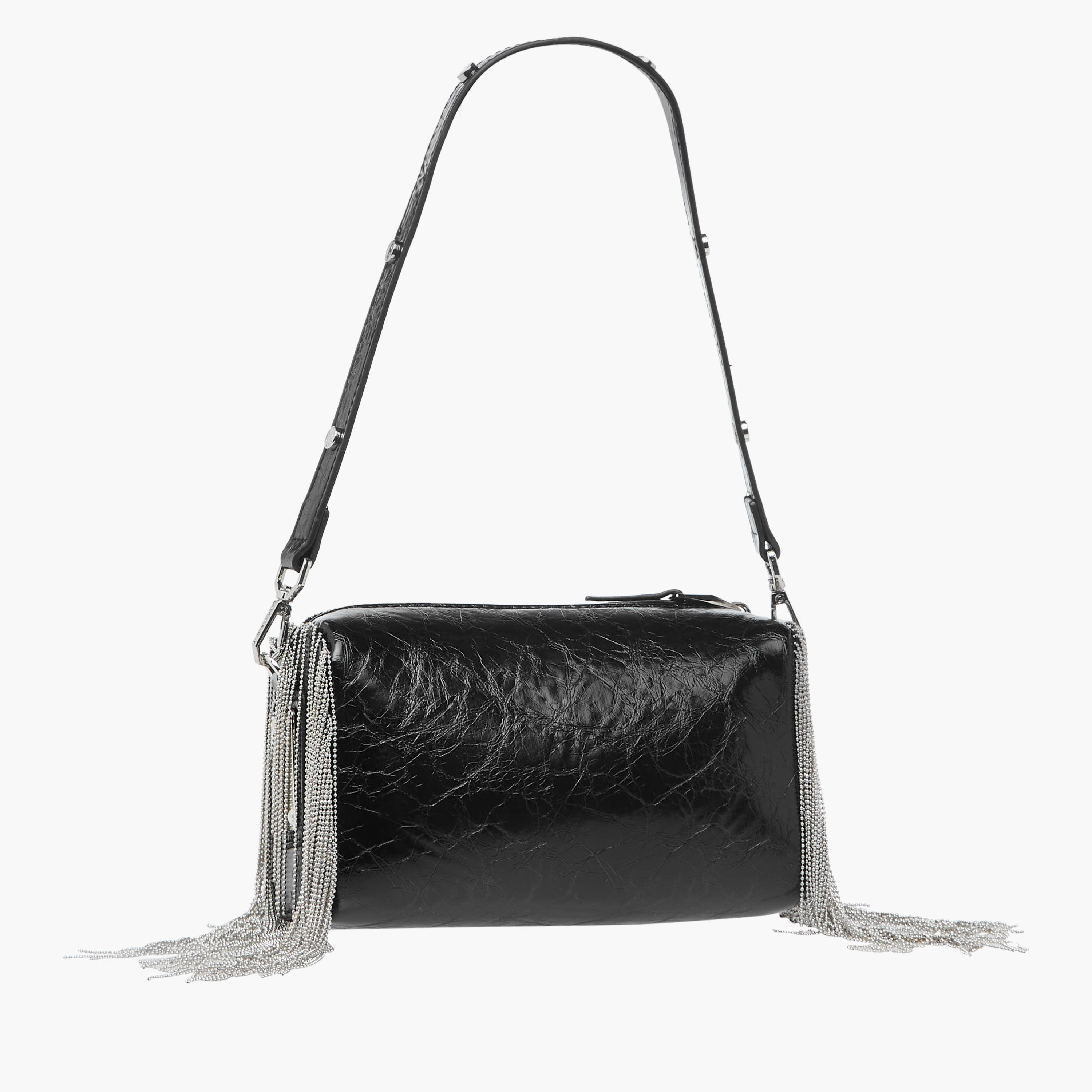 Sisley Fringe Detail Shoulder Bag with Zip Closure-women-bagsandwallets-handbags-image-4