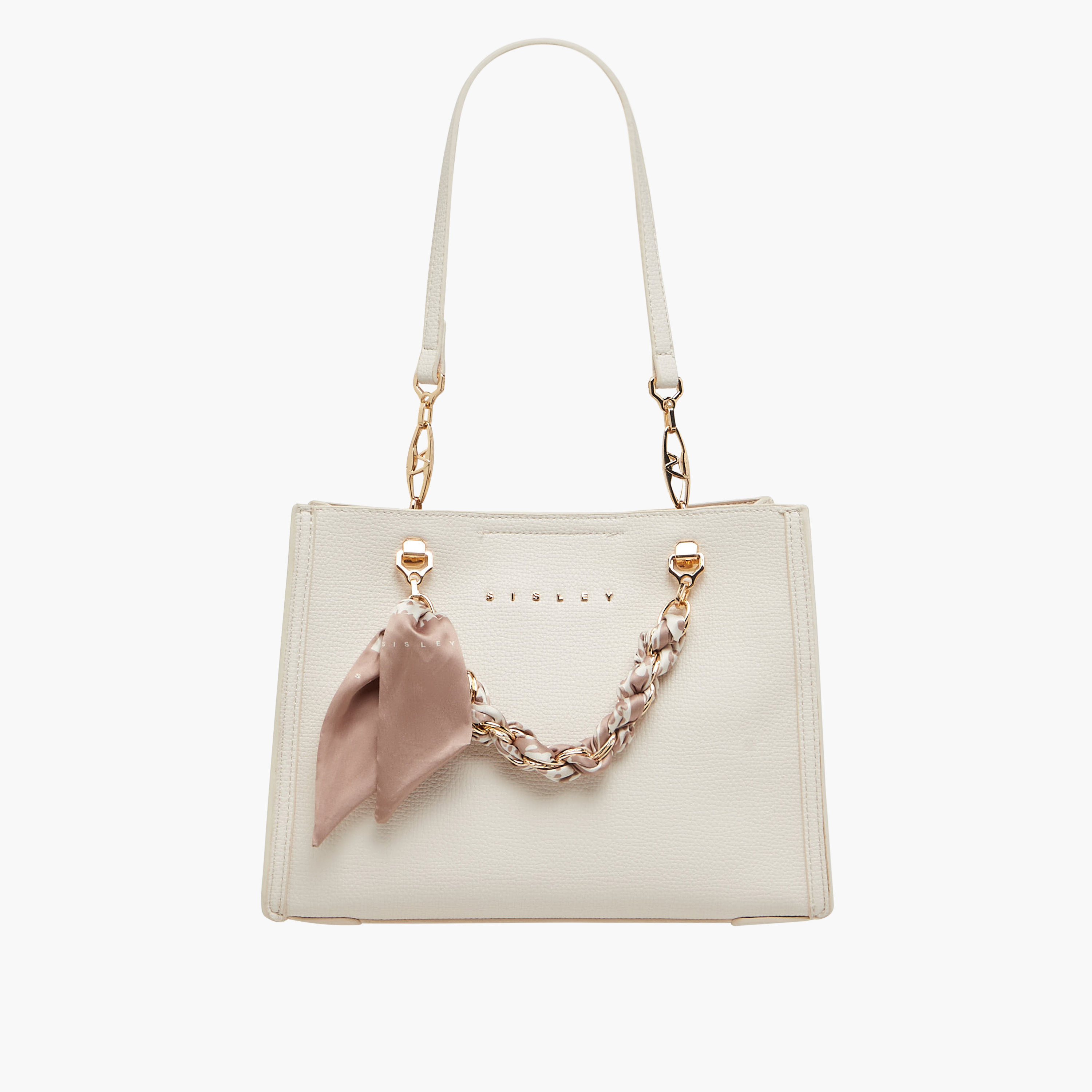 Sisley Scarf Accent Tote Bag with Zip Closure-women-bagsandwallets-handbags-image-1