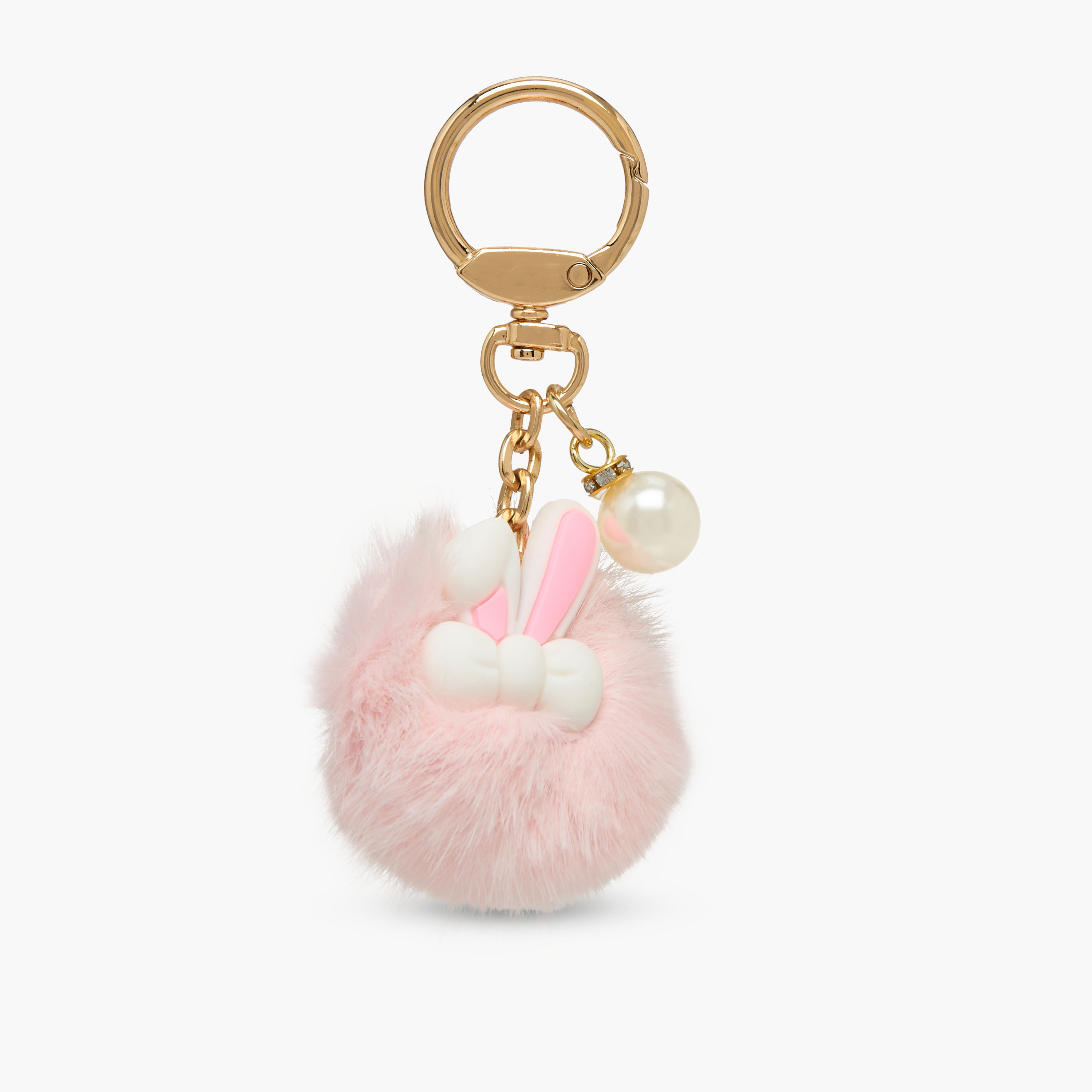 Girls Keyring with Bunny Pom-Pom Charm-girls-accessories-keyringsandbagcharms-image-1