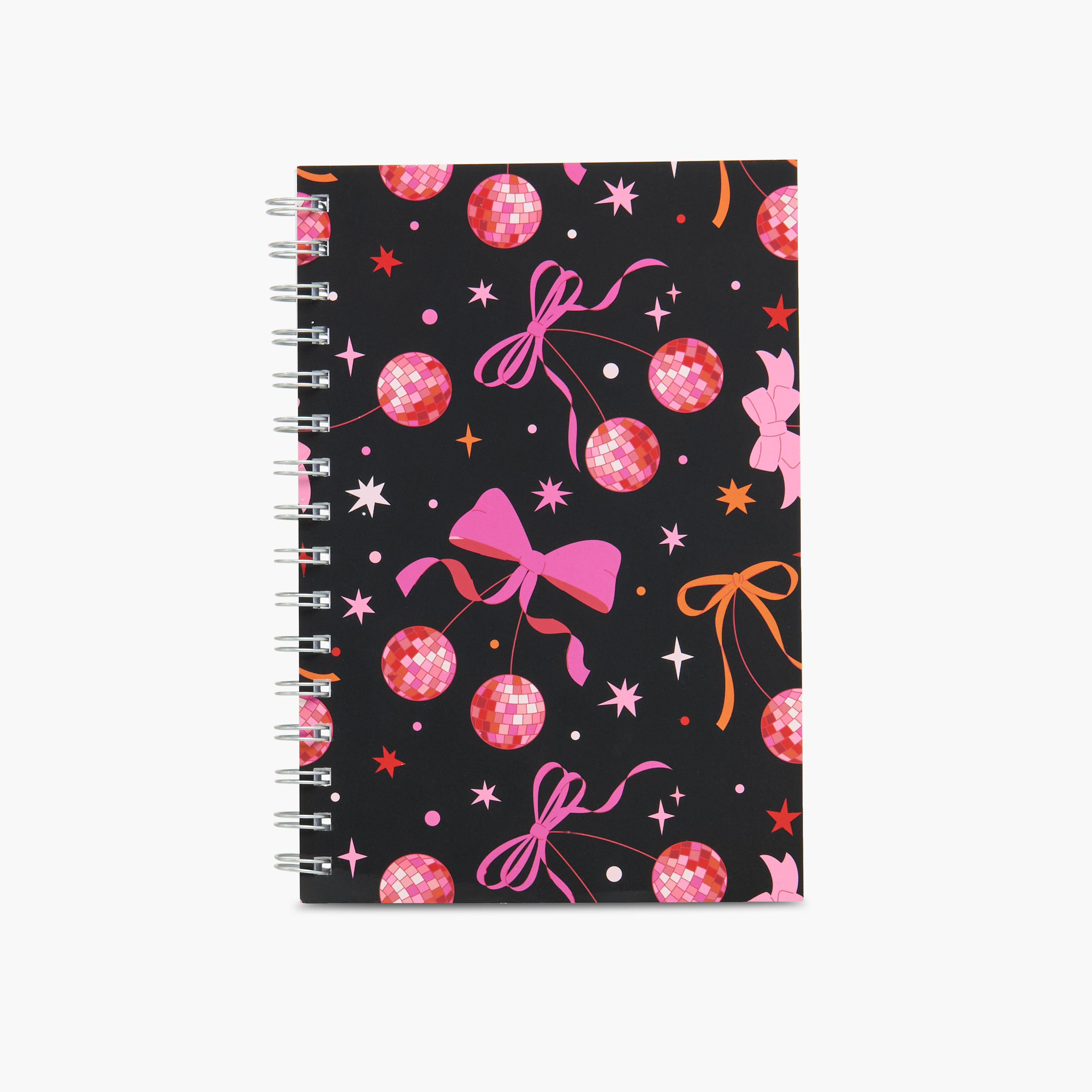 Bow Print A5 Spiral Notebook with Soft Cover-school-stationery-notebooks-image-1