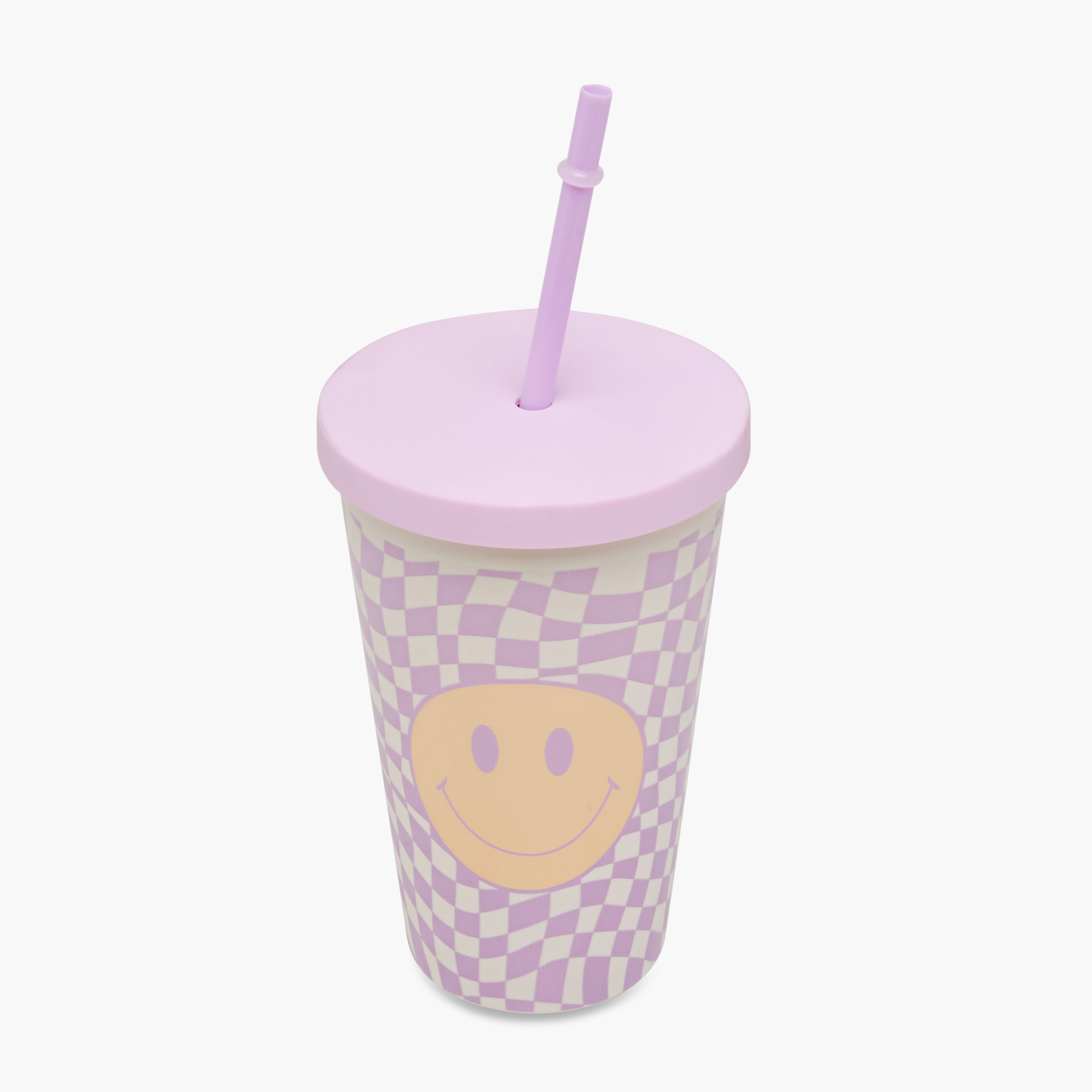 Smiley Print Double Wall Tumbler with Straw - 450 ml-school-waterbottles-image-3
