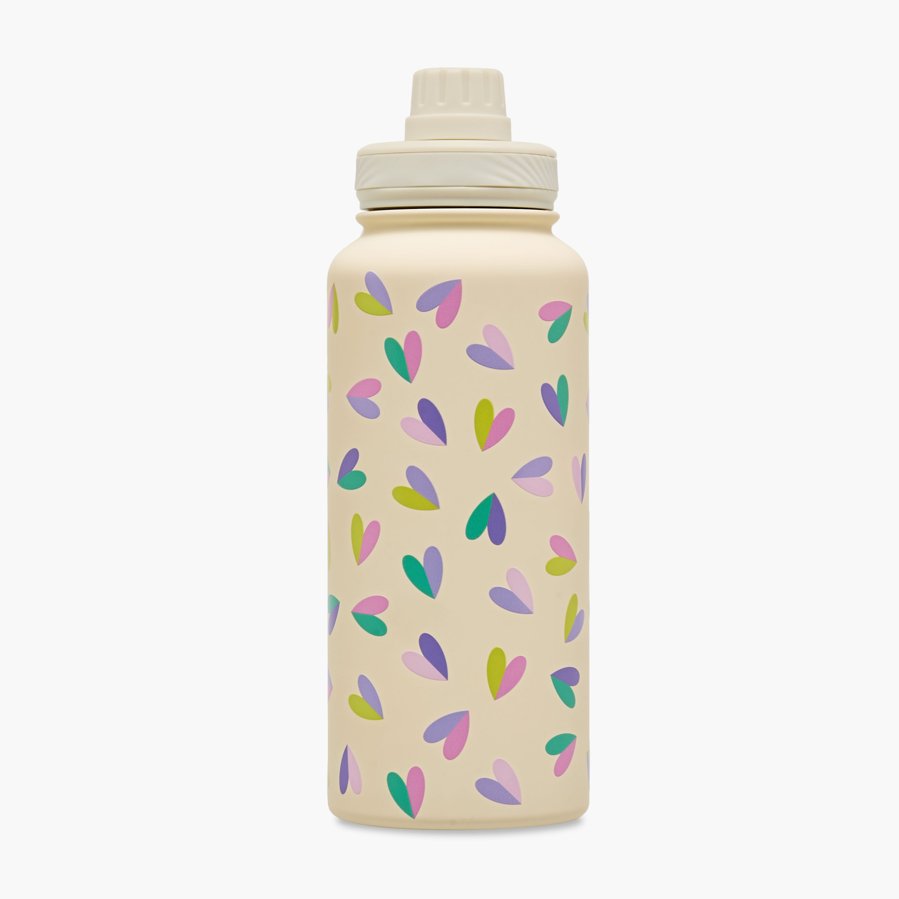 Heart Print Double Wall Water Bottle - 1 L-school-waterbottles-image-1