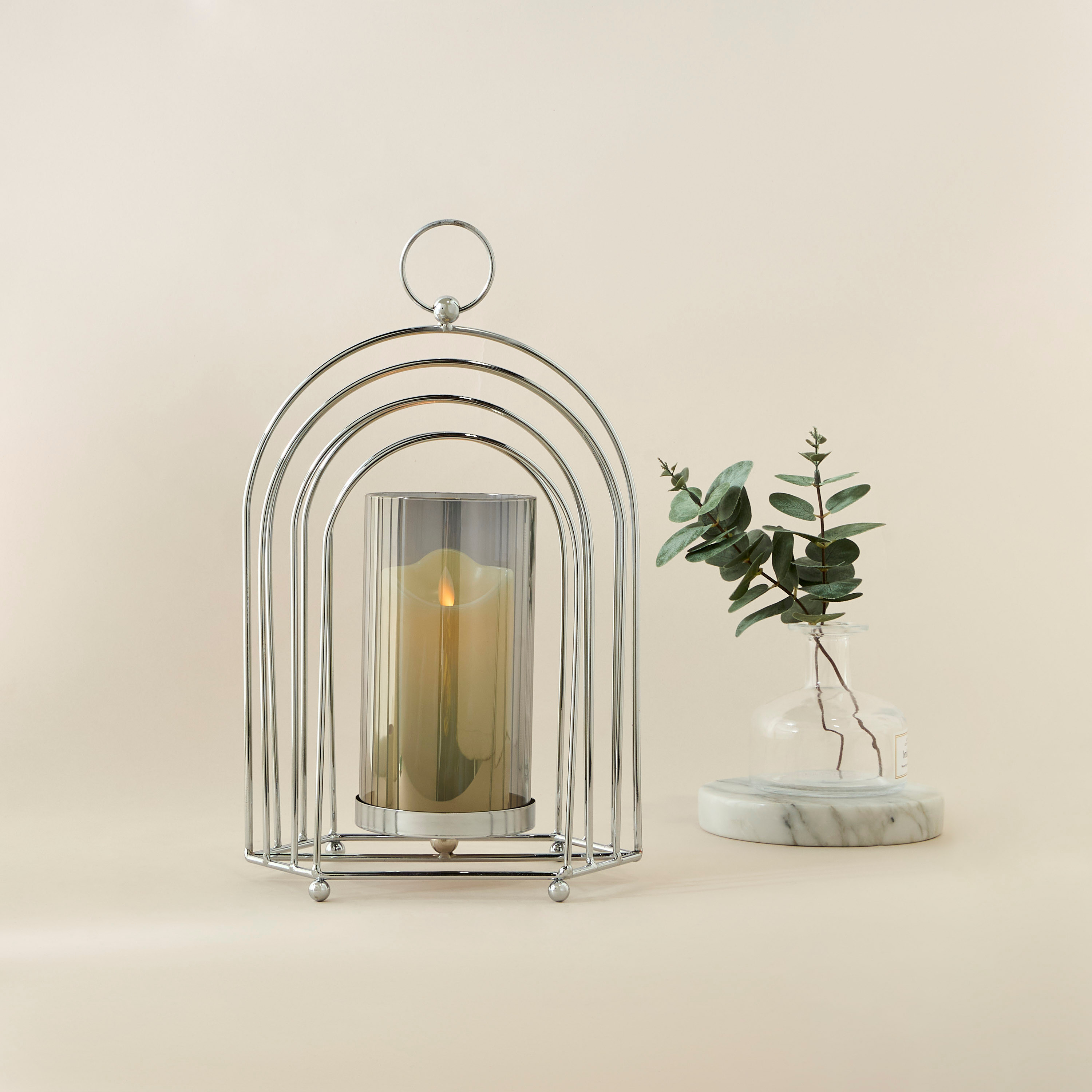 Metal Candleholder with Glass Tube - 33 cms-household-decor-candleholdersandlanterns-image-2
