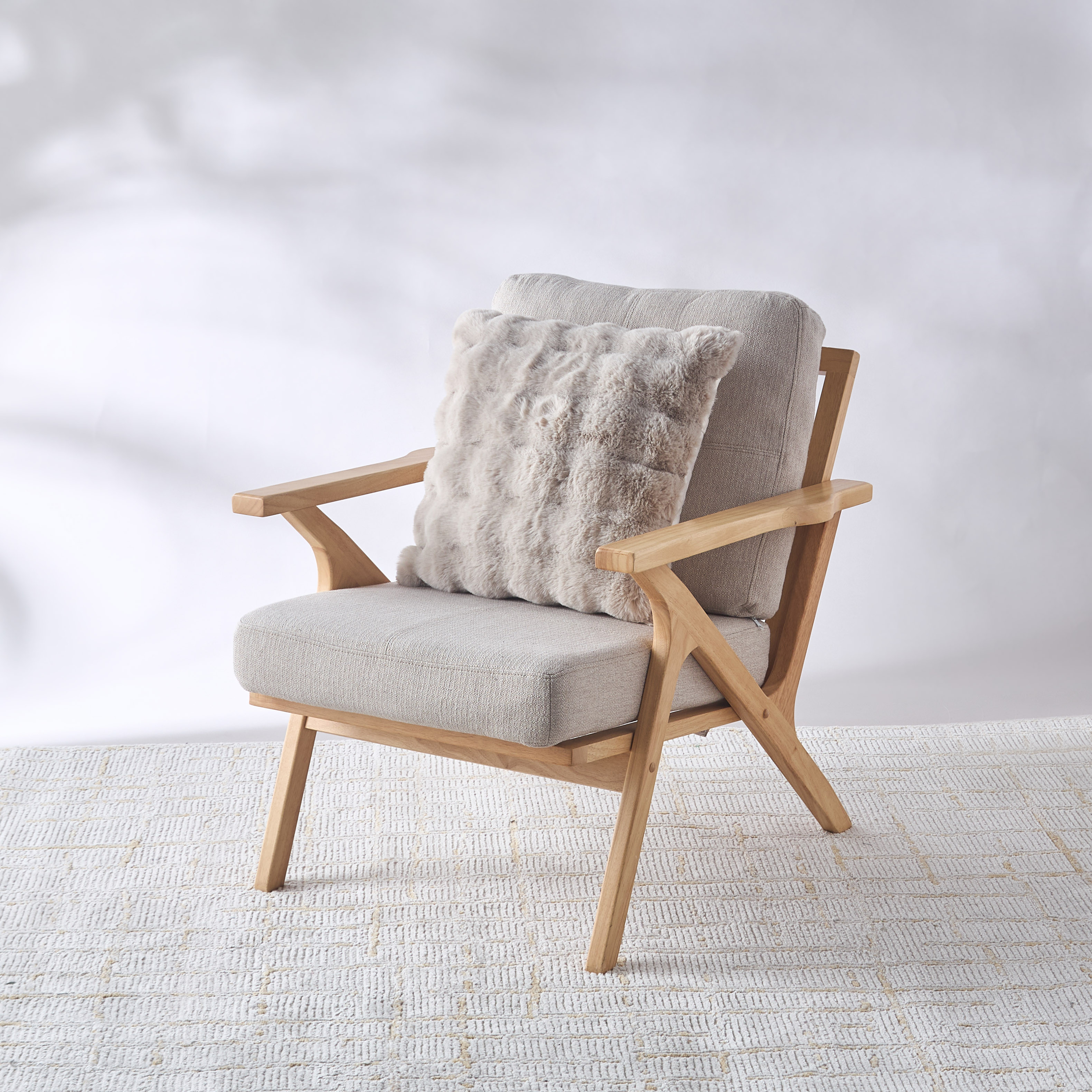 Gia Como - Bubble Rabbit Fur Cushion - Oyster† -household-cushionsandthrows-filledcushions-decorativecushions-image-2