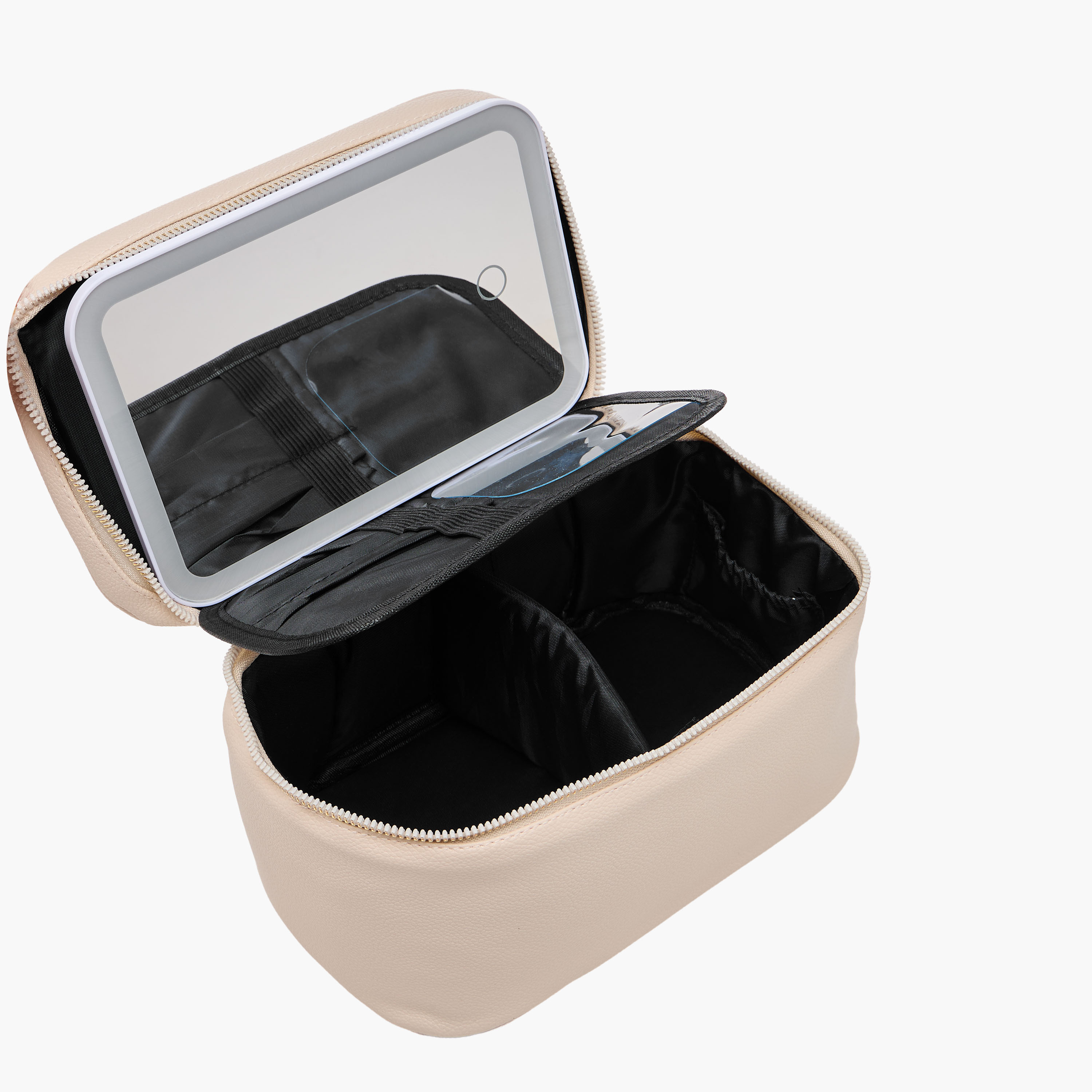 شنطة مكياج بمرآة وإضاءة ليد - 19x14x12 سم-women-watchesandjewellery-jewellery-storage-image-10